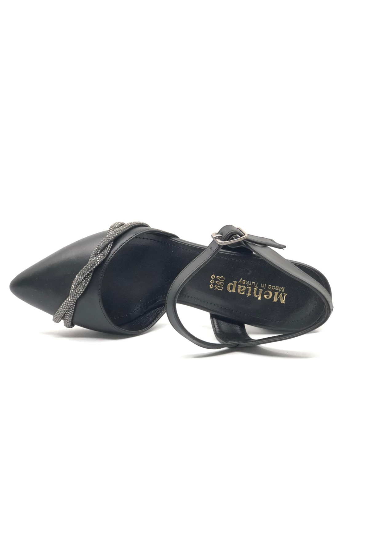 Çapraz Burgu Taş Detaylı 6 cm Topuklu Kadın Klasik Ayakkabı - Görsel 5