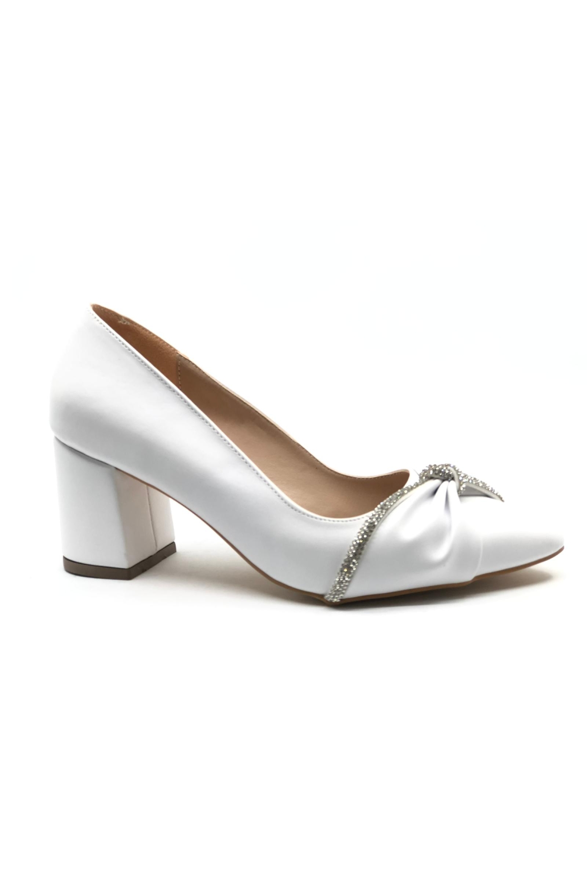 Düğüm Taş Detaylı 6 cm Topuklu Kadın Klasik Ayakkabı - Görsel 3