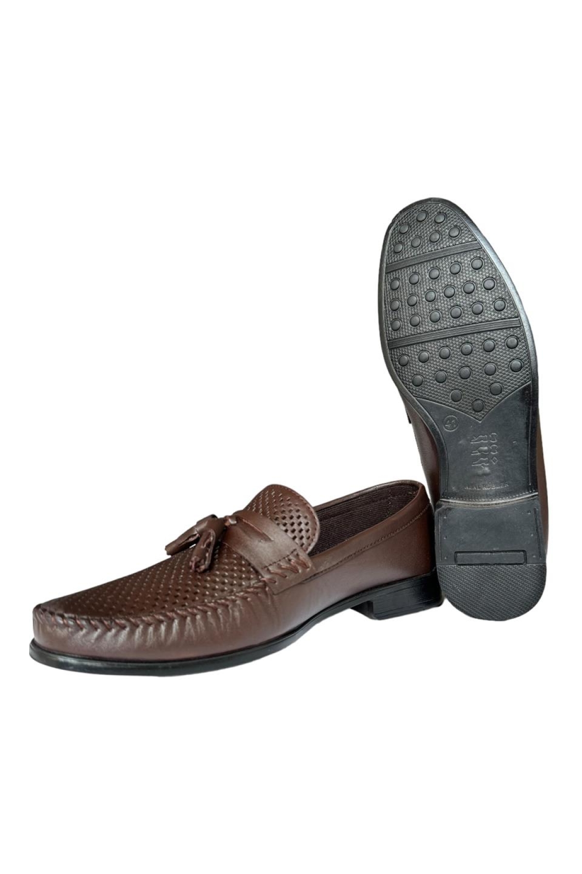 Erkek Hakiki Deri Loafer Günlük Ayakkabı KAHVERENGİ - Görsel 5