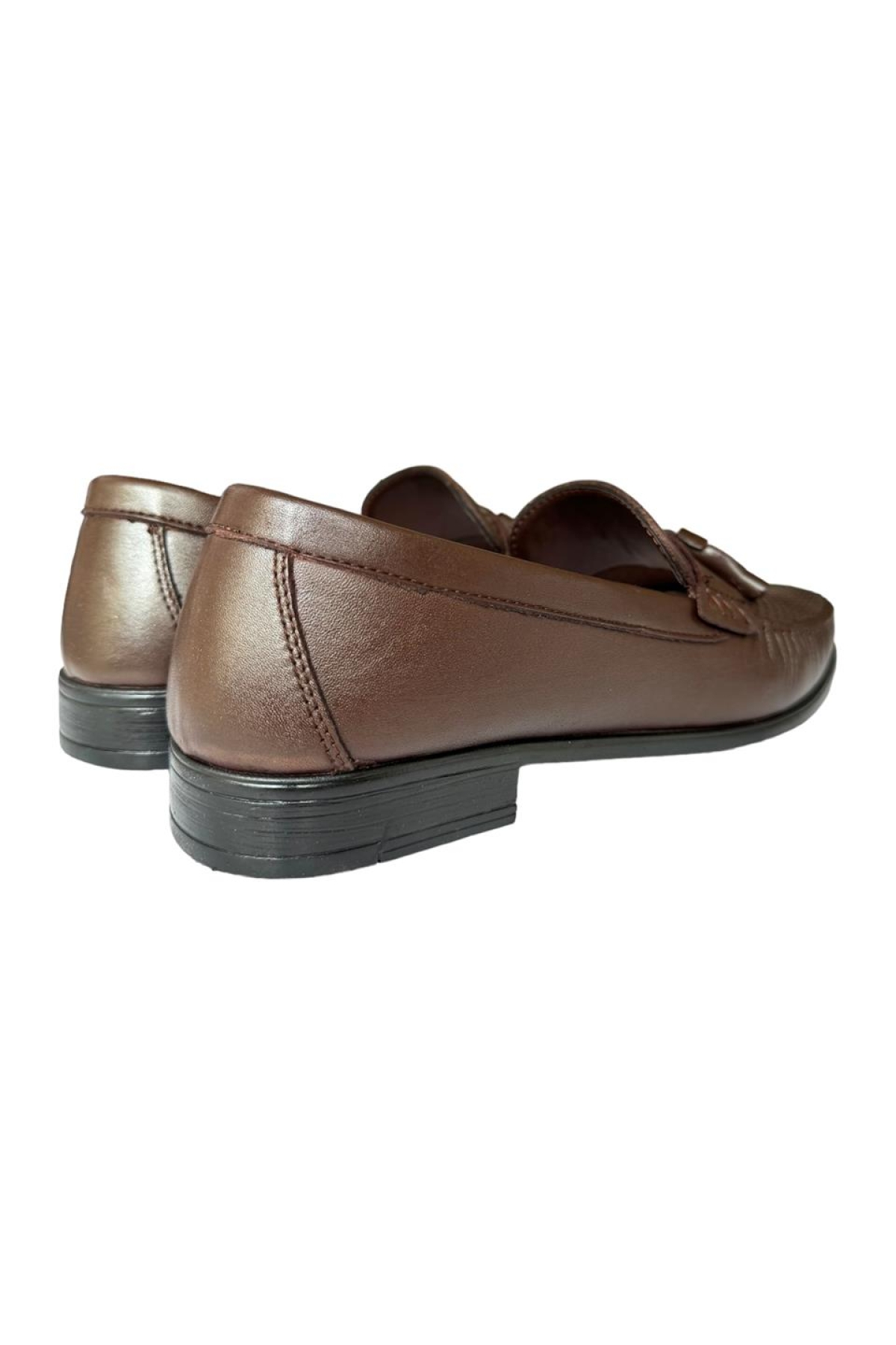 Erkek Hakiki Deri Loafer Günlük Ayakkabı KAHVERENGİ - Görsel 6