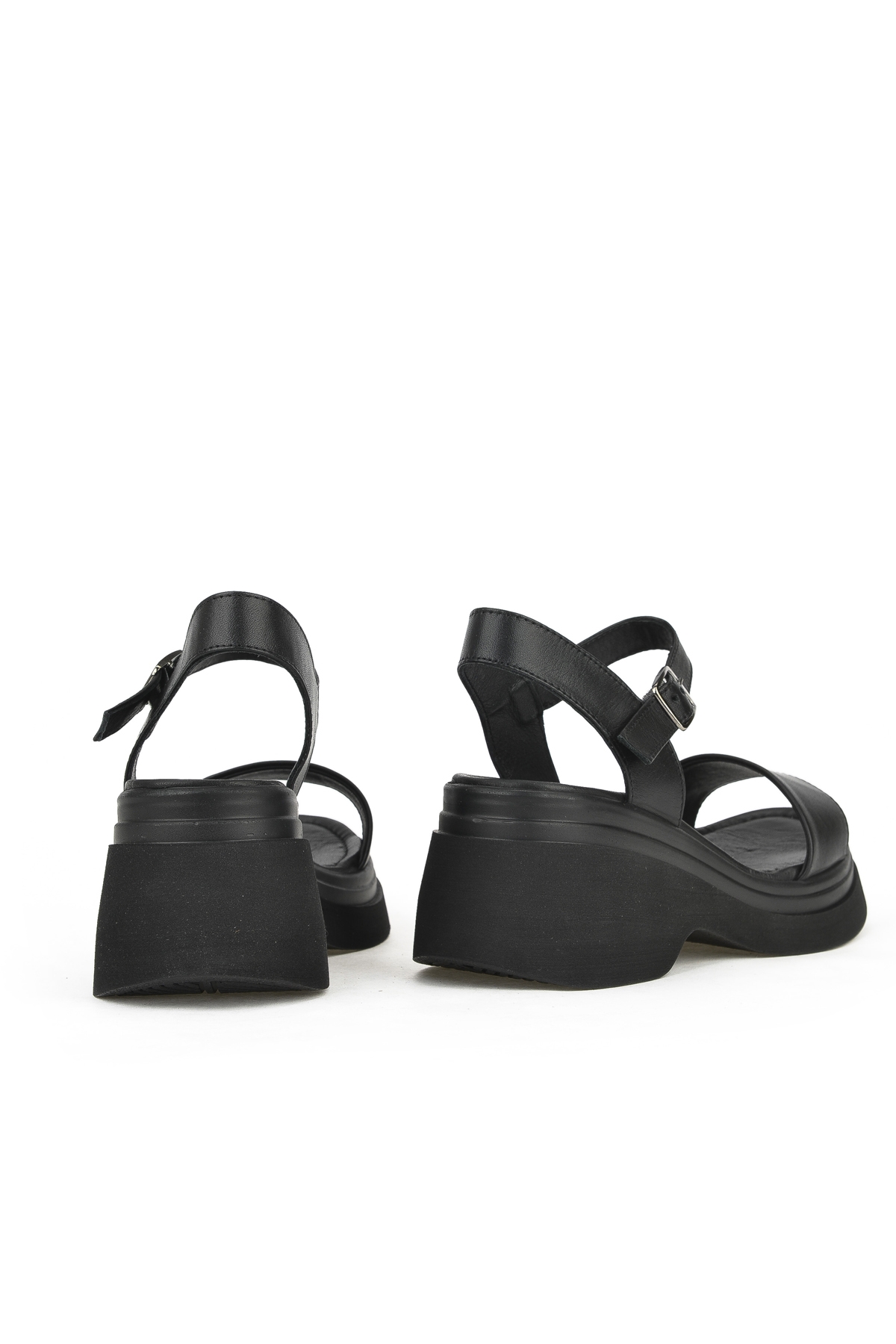 Kadın Hakiki Deri Topuklu Sandalet 141992Z68002 Siyah - Görsel 4