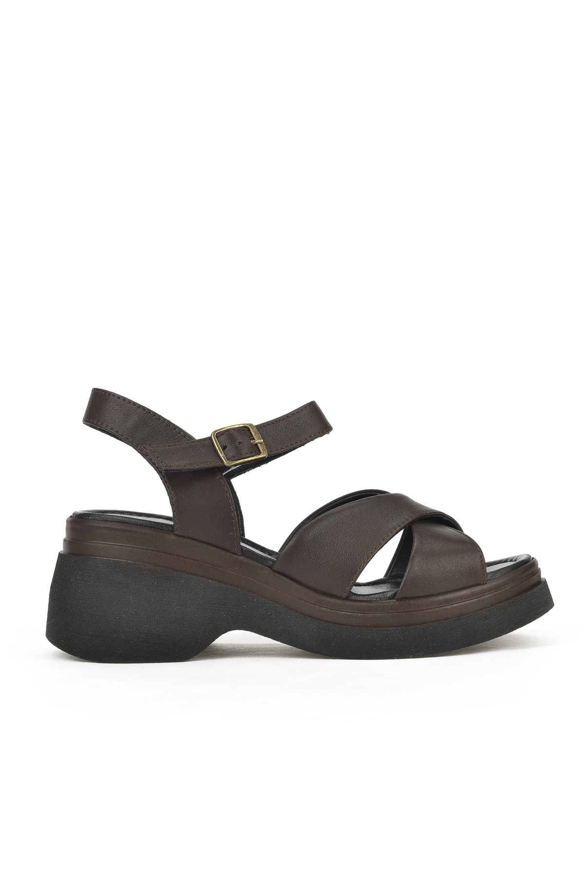 Kadın Hakiki Deri Topuklu Sandalet 141992Z61001 Kahve - Görsel 2