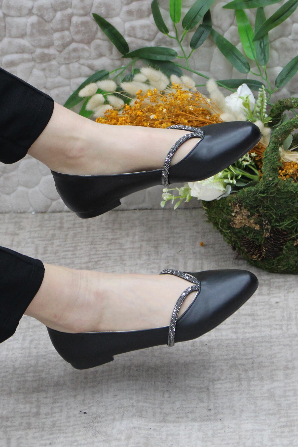 Sdf 42227 Siyah Hafif Rahat Taban Şık Kadın Babet Günlük Ayakkabı - Görsel 6