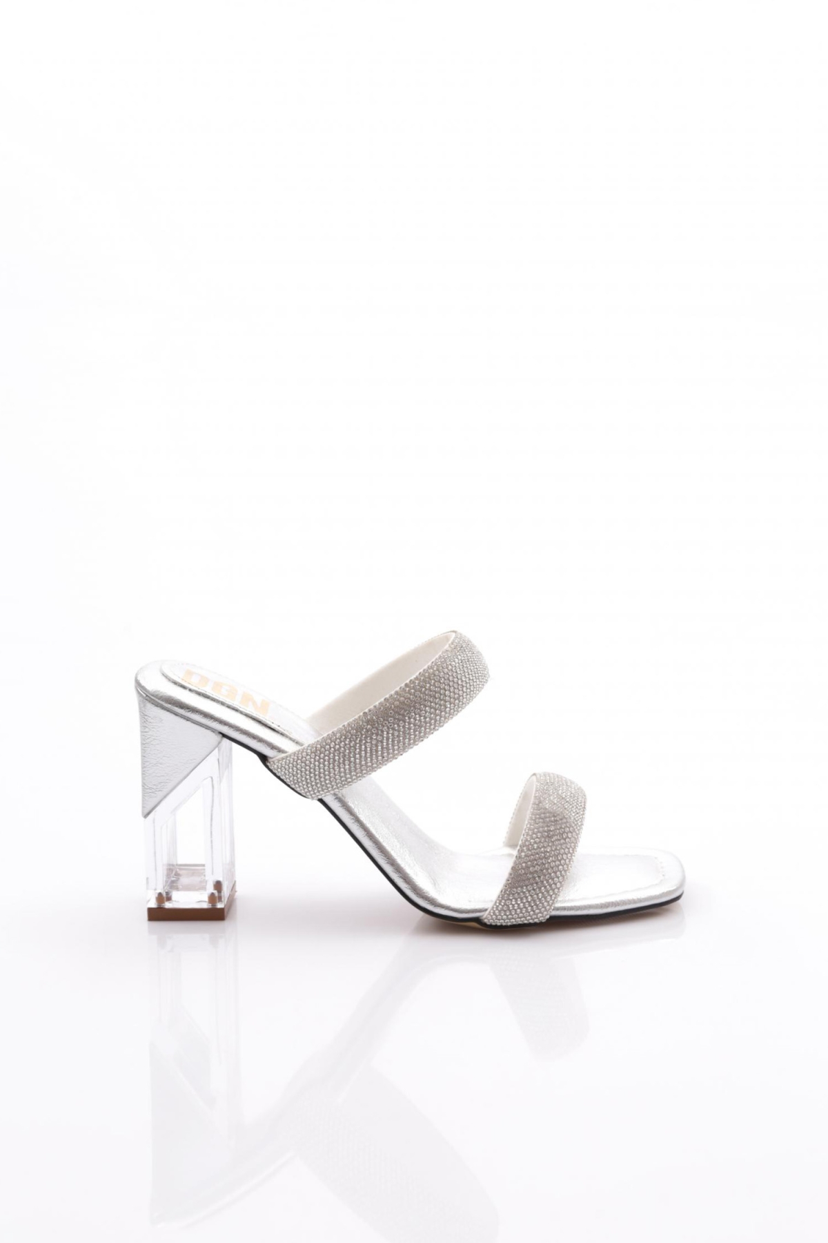 2025 Kadin Çift Şeritli Topuklu Abiye Terlik - Görsel 2