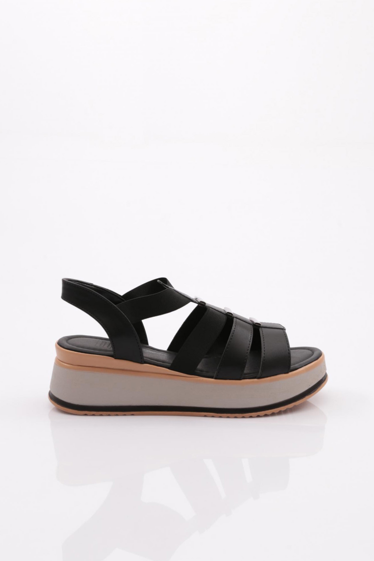 229 Kadin Şeritli Sandalet - Görsel 2