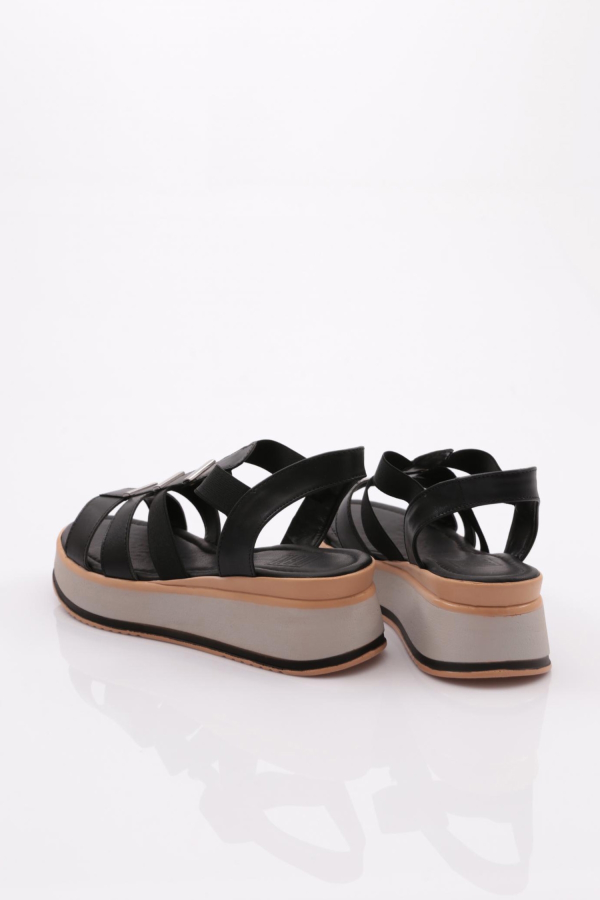 229 Kadin Şeritli Sandalet - Görsel 4