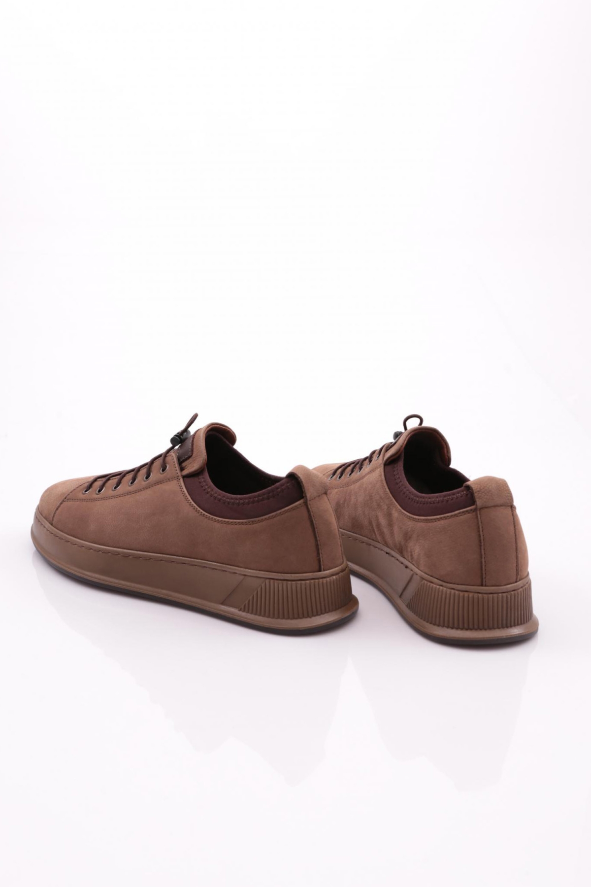 6641 Erkek Kalin Taban Bağcikli Sneaker Ayakkabi - Görsel 4