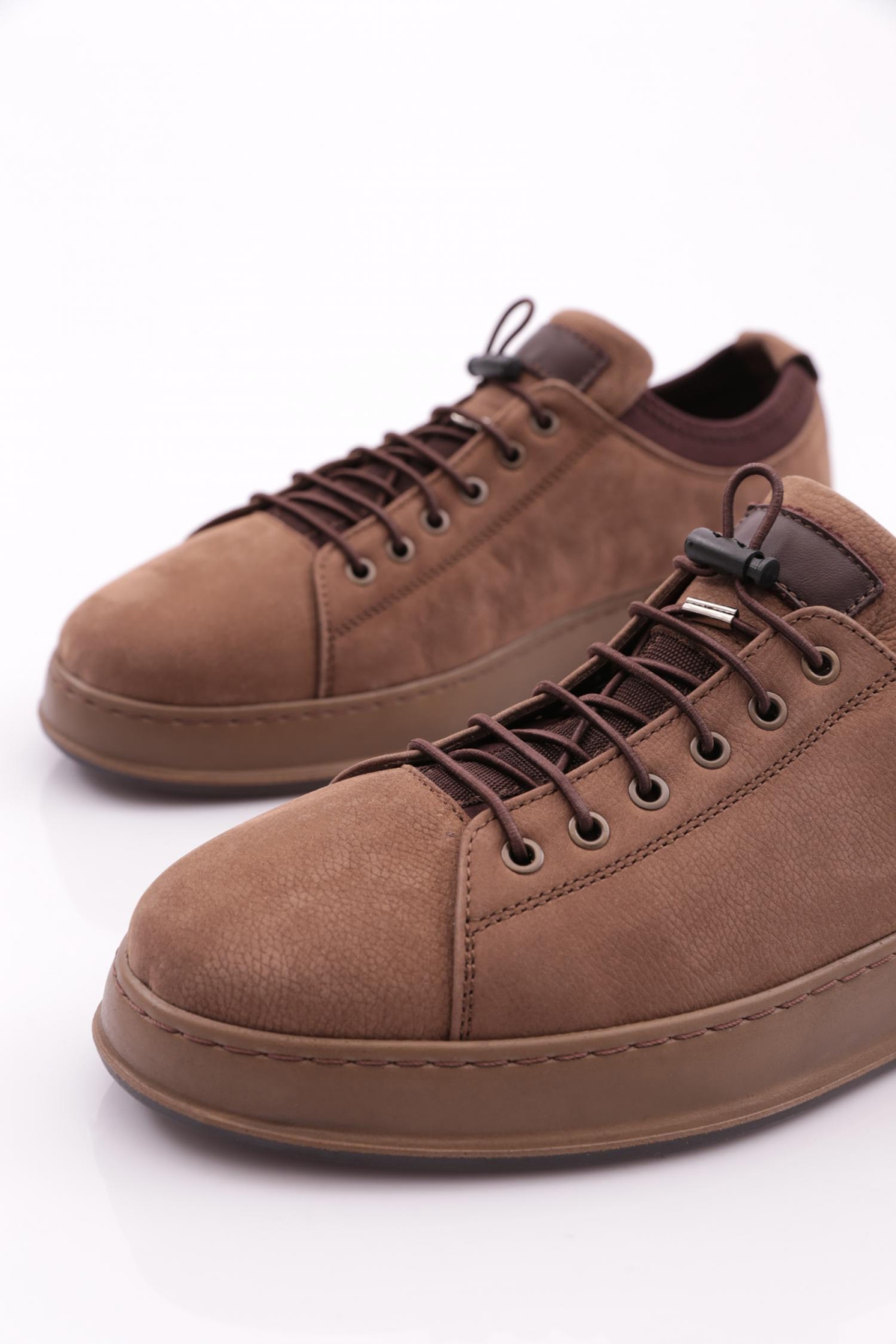 6641 Erkek Kalin Taban Bağcikli Sneaker Ayakkabi - Görsel 5