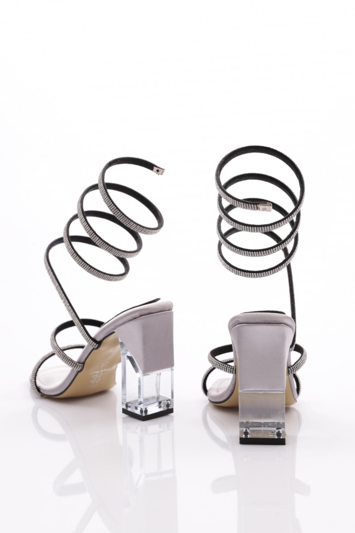 2024 Kadin İpli Bileği Saran Topuklu Abiye Ayakkabi - Görsel 4