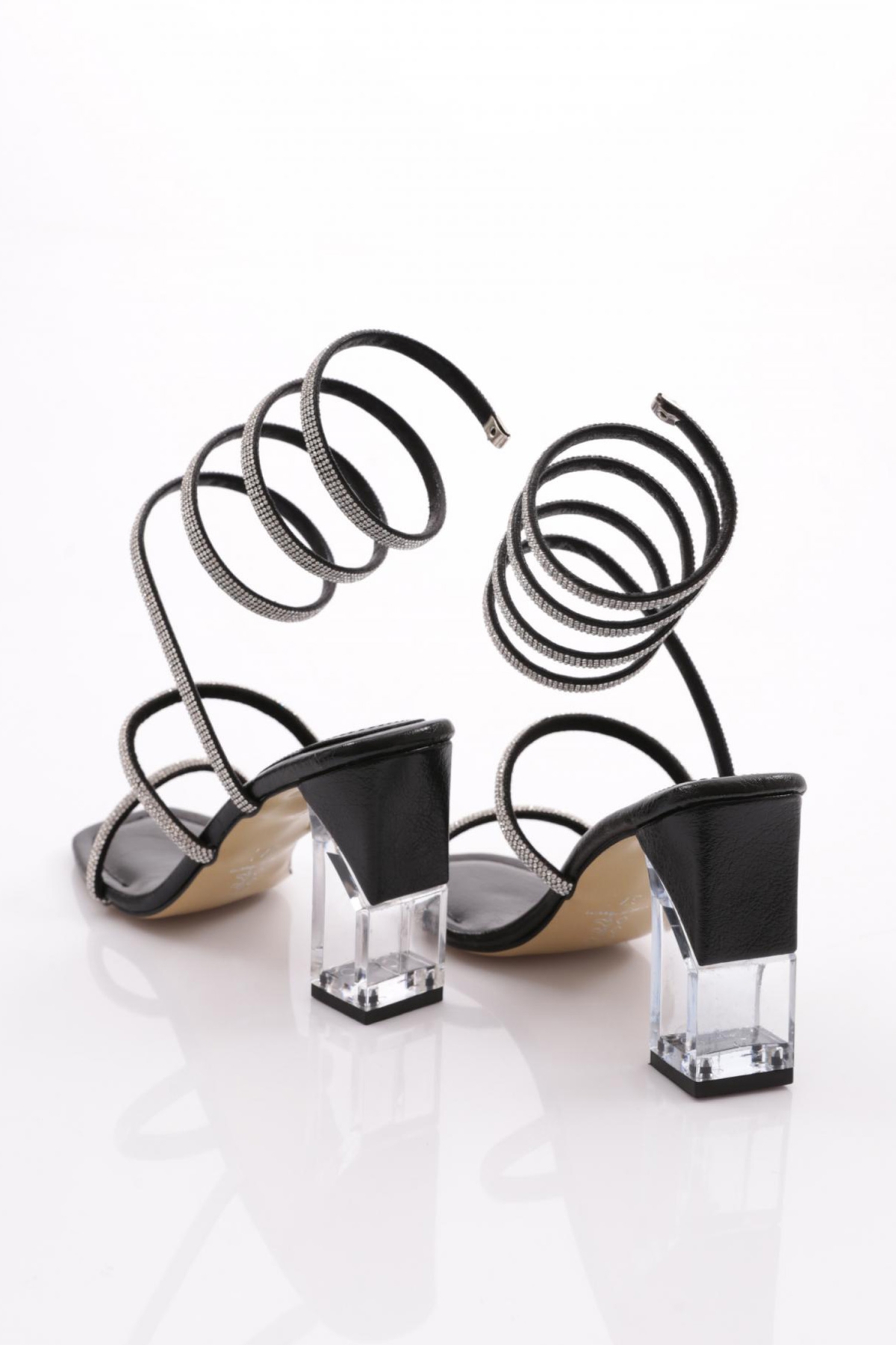 2024 Kadin İpli Bileği Saran Topuklu Abiye Ayakkabi - Görsel 4