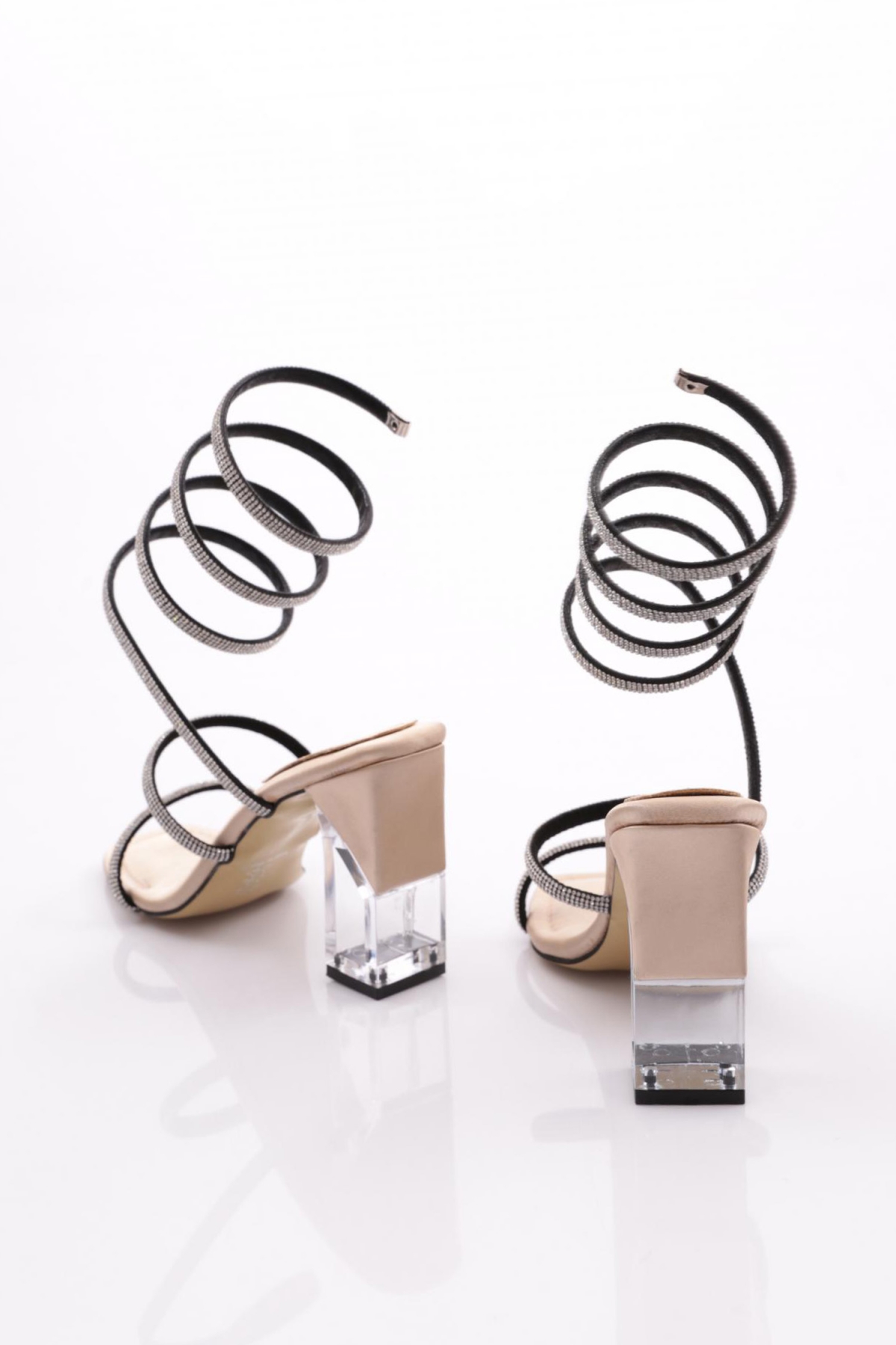 2024 Kadin İpli Bileği Saran Topuklu Abiye Ayakkabi - Görsel 4