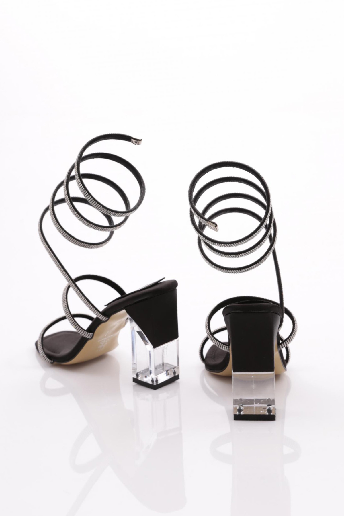 2024 Kadin İpli Bileği Saran Topuklu Abiye Ayakkabi - Görsel 4