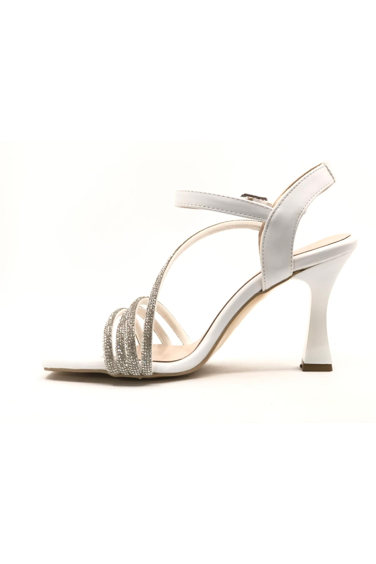 Dört Şerit Taş Detaylı 8 cm Topuklu Kadın Abiye Ayakkabı - Görsel 4