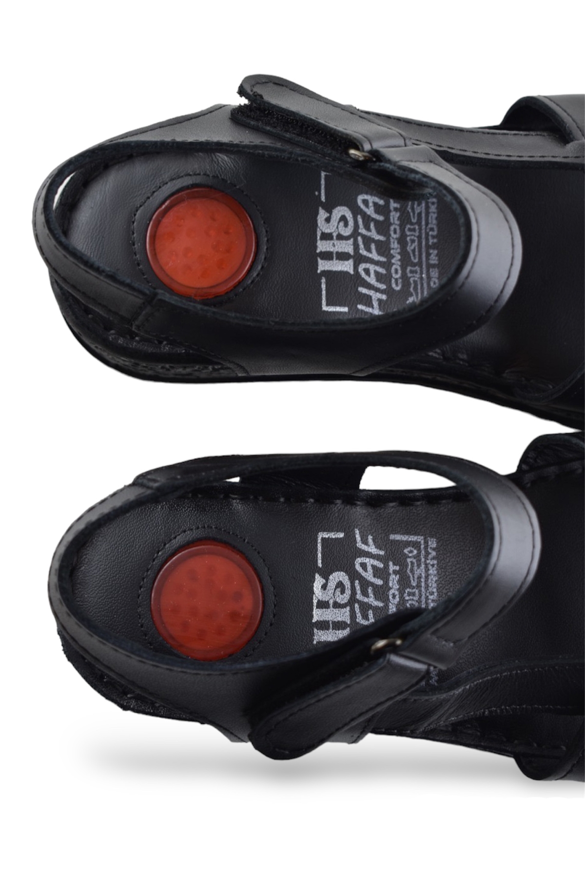 132 Tam Ortopedik Topuk Jelli HAKİKİ DERİ Kadın Sandalet Deri Sandalet - Görsel 4