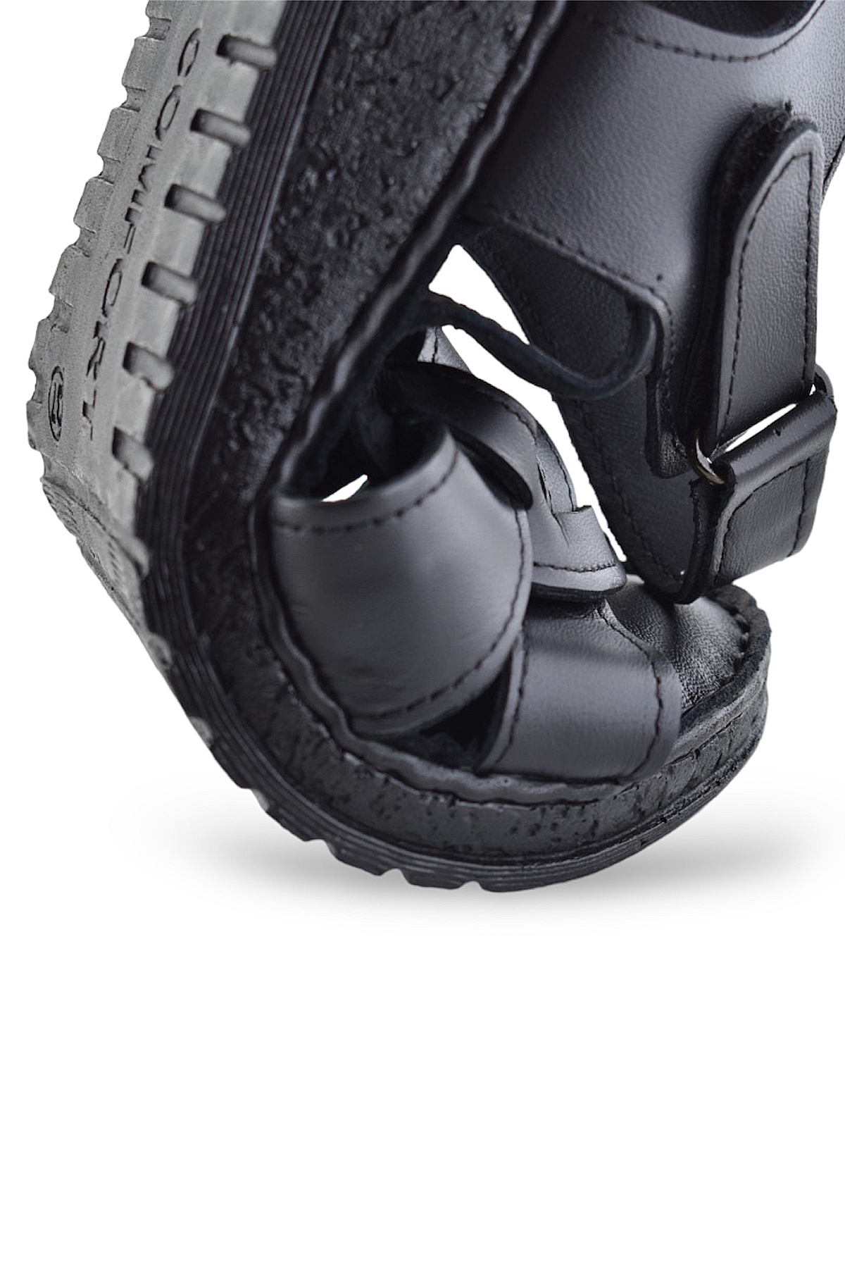 132 Tam Ortopedik Topuk Jelli HAKİKİ DERİ Kadın Sandalet Deri Sandalet - Görsel 6