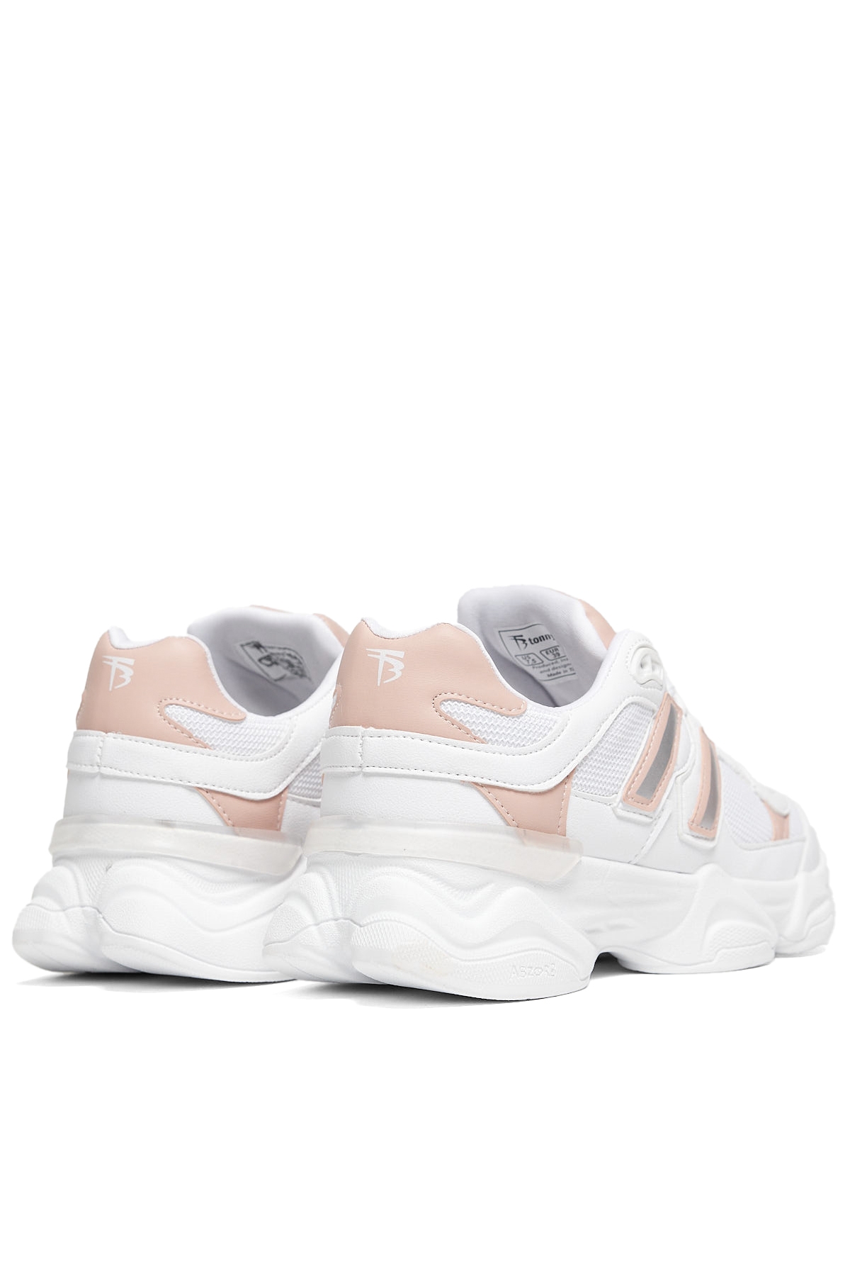 Unisex Beyaz Pudra Rahat Kalıp Senaker Ayakkabı - Görsel 6