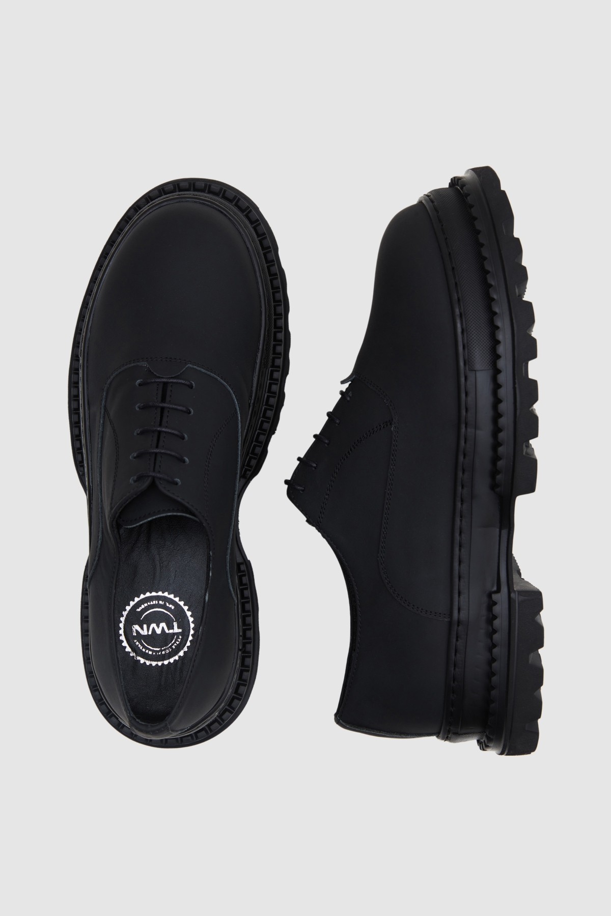 Siyah Kalın Tırtıklı Tabanlı Nubuk Ayakkabi - Görsel 6