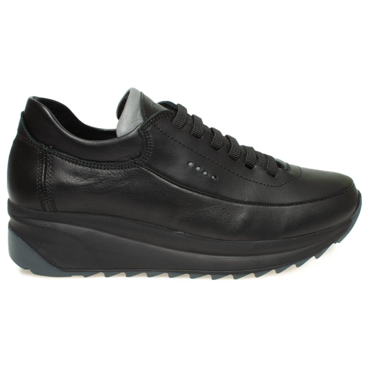 D24Ya-3005Z Dolgu Topuk Siyah Kadın Ayakkabı