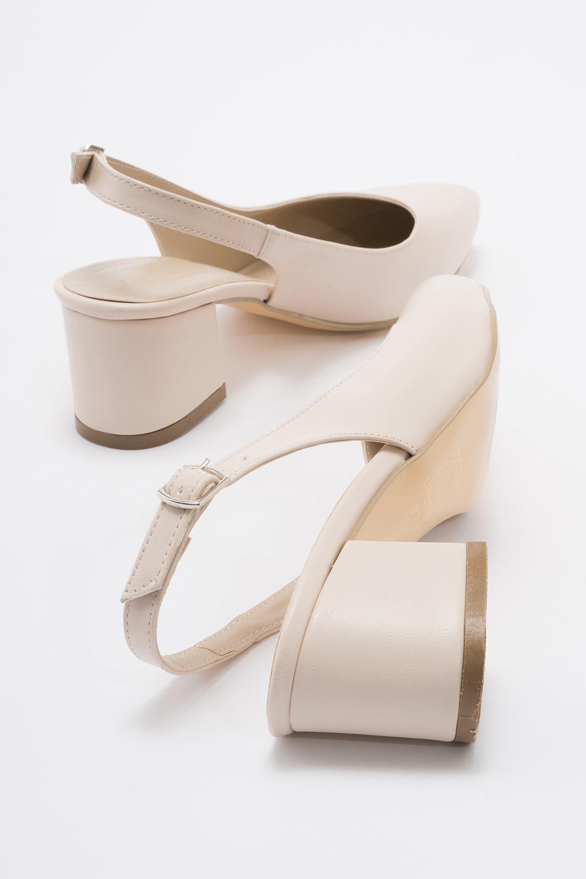 Arkası Açık Topuklu Ayakkabı TEN CİLT - Görsel 5