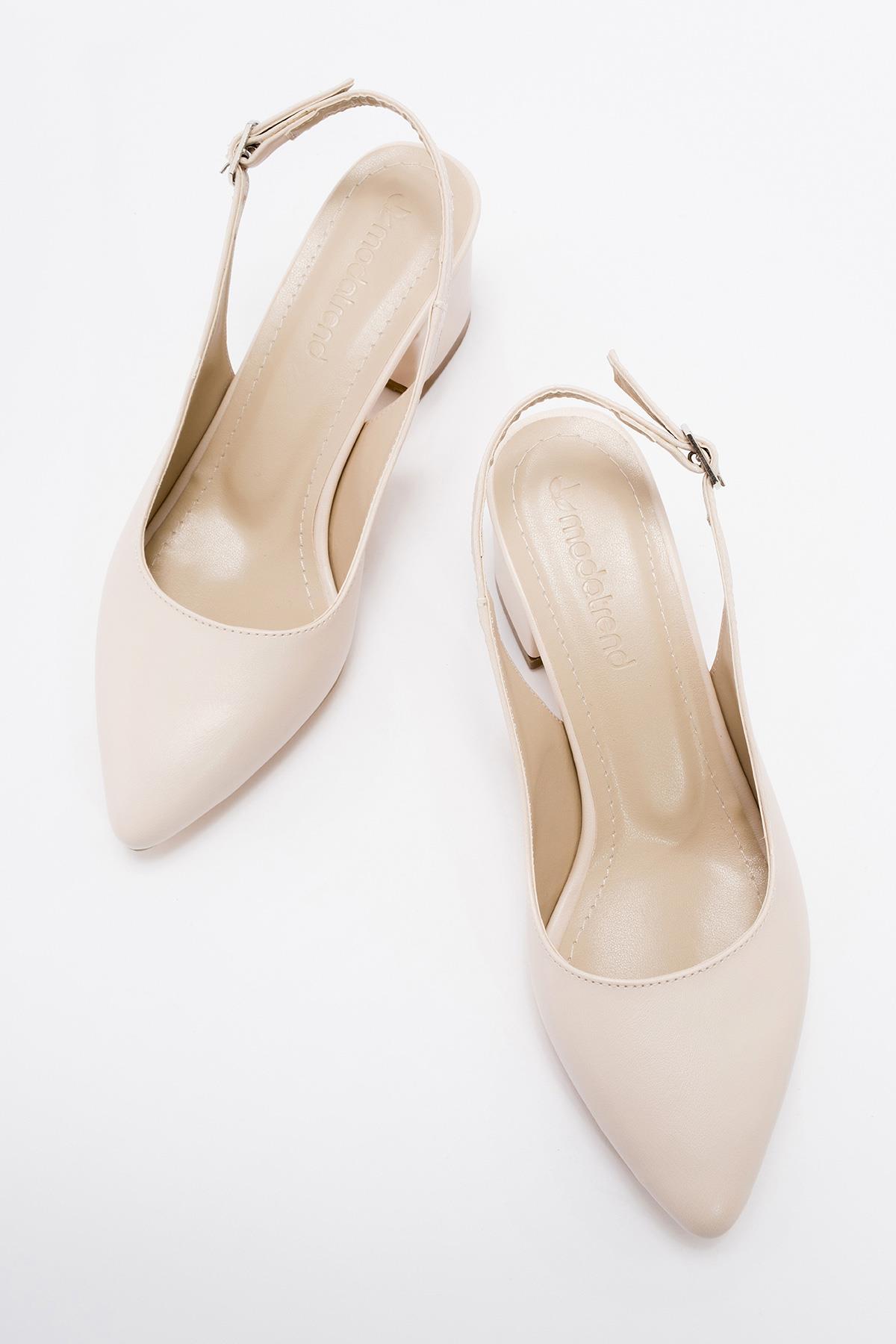 Arkası Açık Topuklu Ayakkabı TEN CİLT - Görsel 6