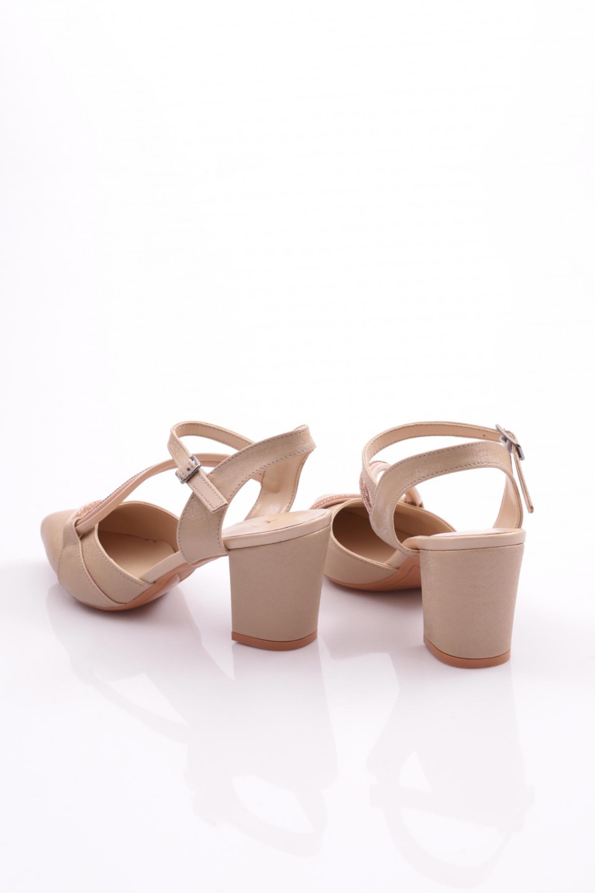 Dg K643 Kadin Bilekten Bağlamali Topuklu Ayakkabi - Görsel 4