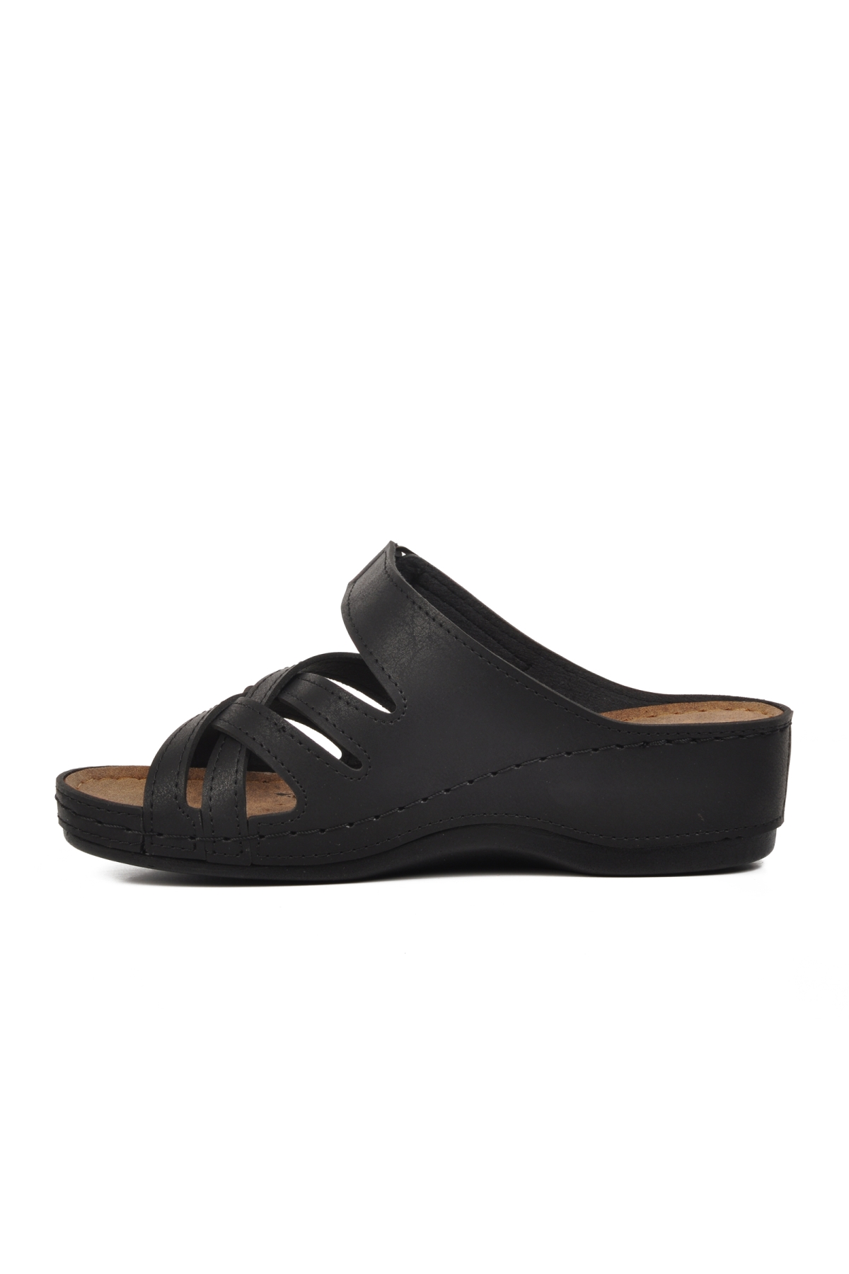 09-977 Siyah Kadın Dolgu Topuk Terlik - Görsel 3