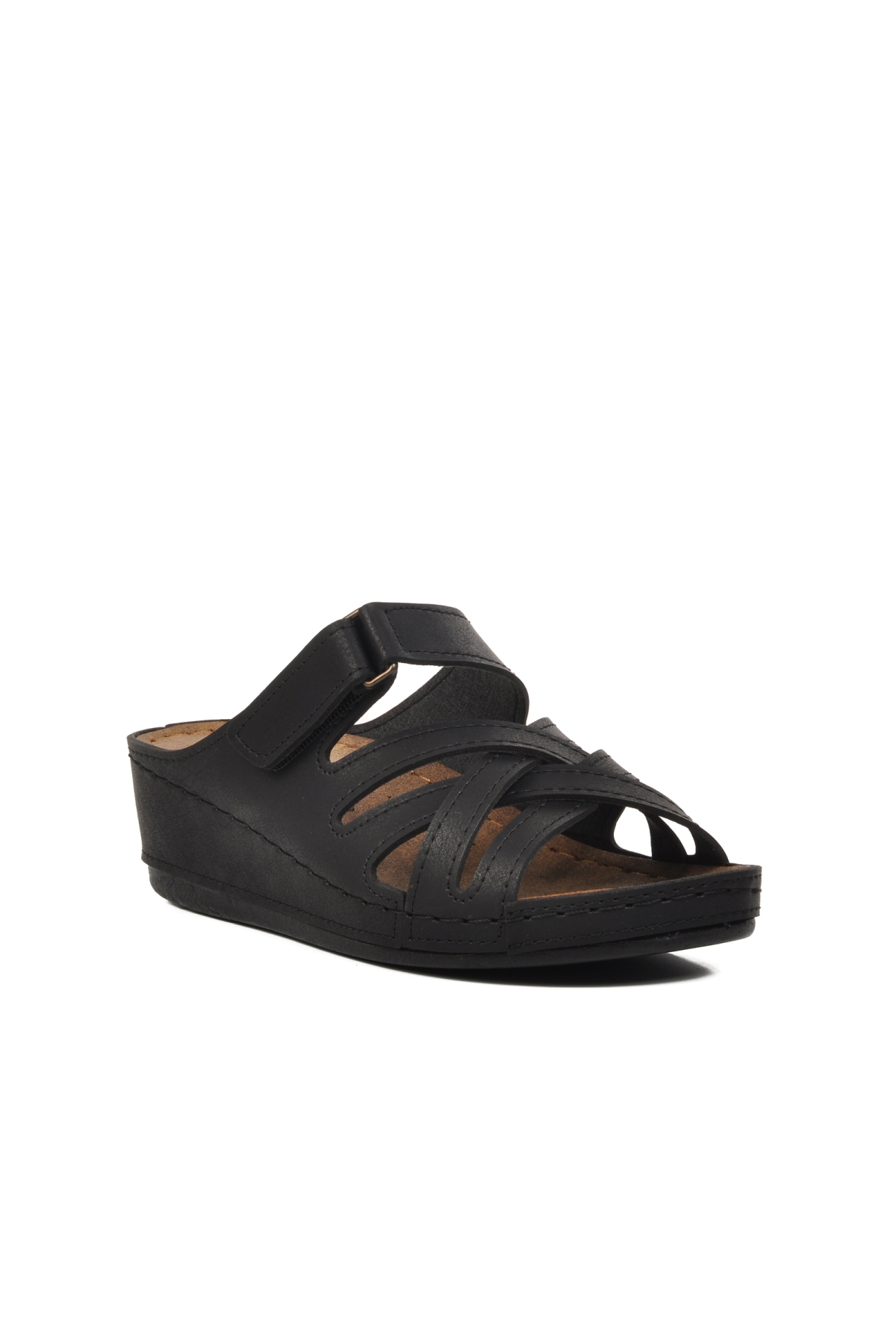 09-977 Siyah Kadın Dolgu Topuk Terlik - Görsel 4