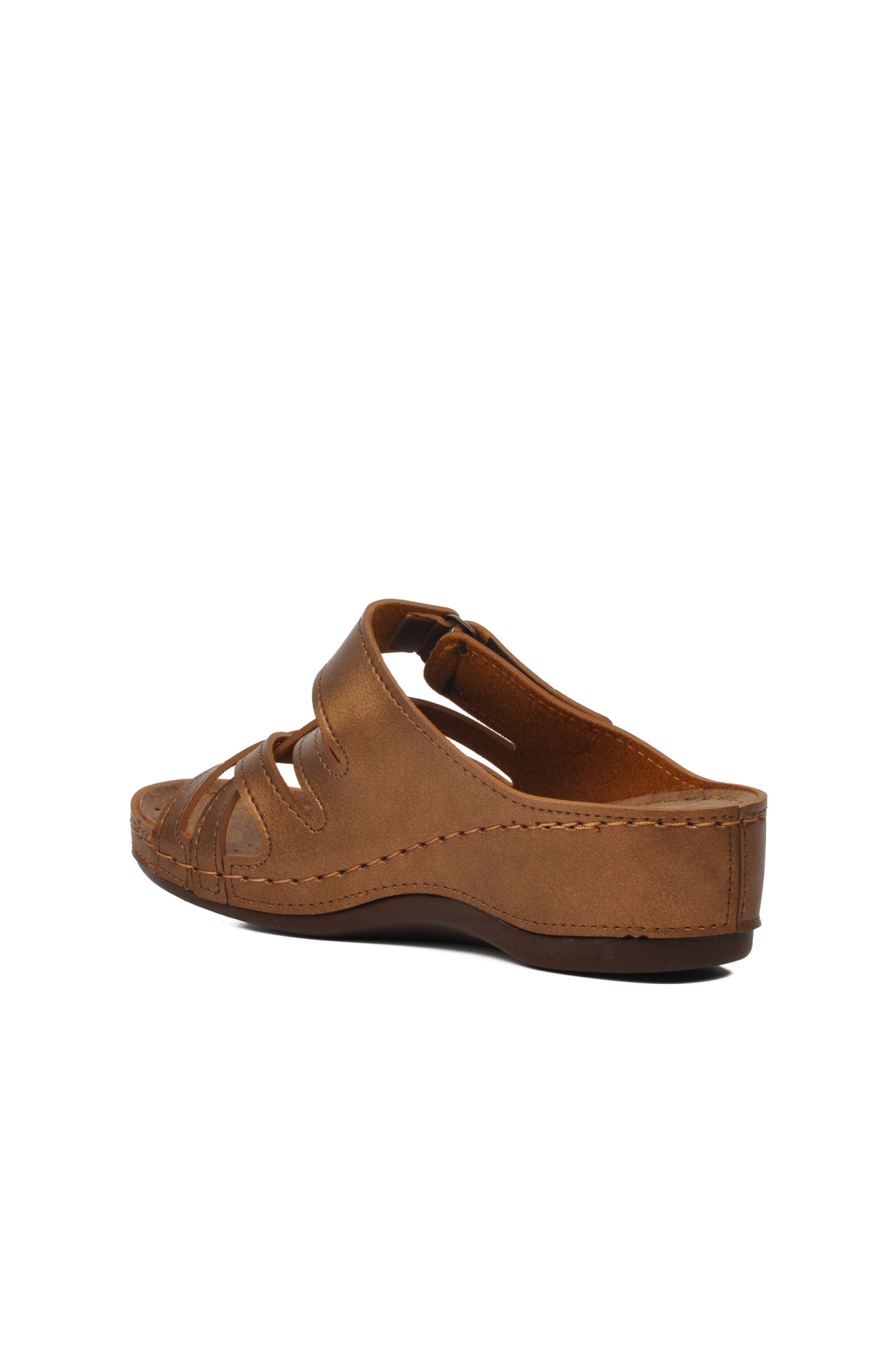 09-977 Bakır Kadın Dolgu Topuk Terlik - Görsel 5