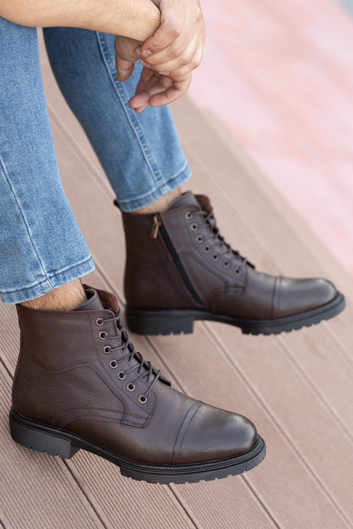 Garantili D4002 Hakiki Deri Soğuk Geçiremez Kışlık Erkek Bot - Görsel 4