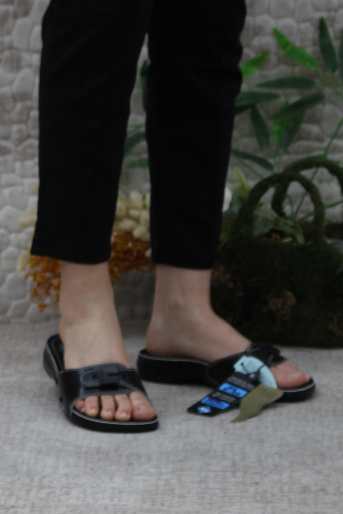 Ceyo Ceyo 6500-1 Siyah Rahat Ortapedik Kadın Terlik Sandalet & Terlik | Flo Siyah - 3. görsel