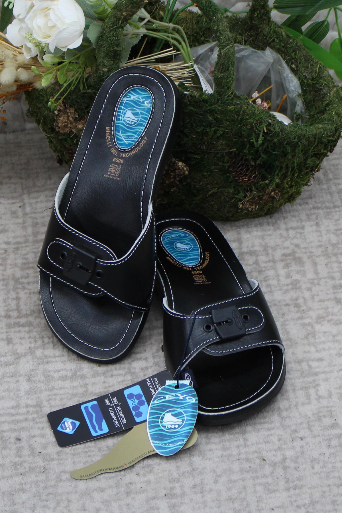 Ceyo Ceyo 6500-1 Siyah Rahat Ortapedik Kadın Terlik Sandalet & Terlik | Flo Siyah - 6. görsel