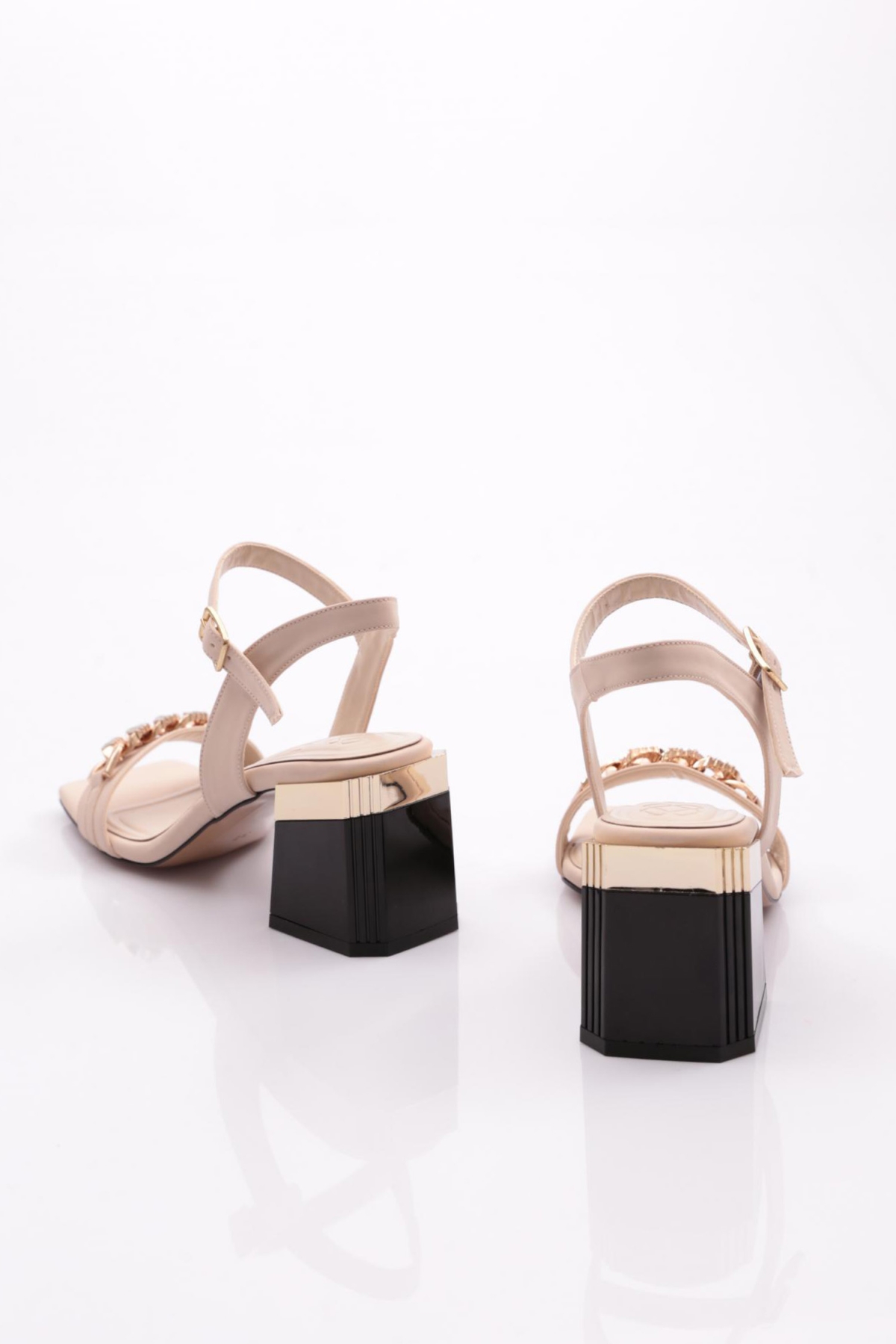 402 Kadin Taş Süslemeli Topuklu Ayakkabi - Görsel 4