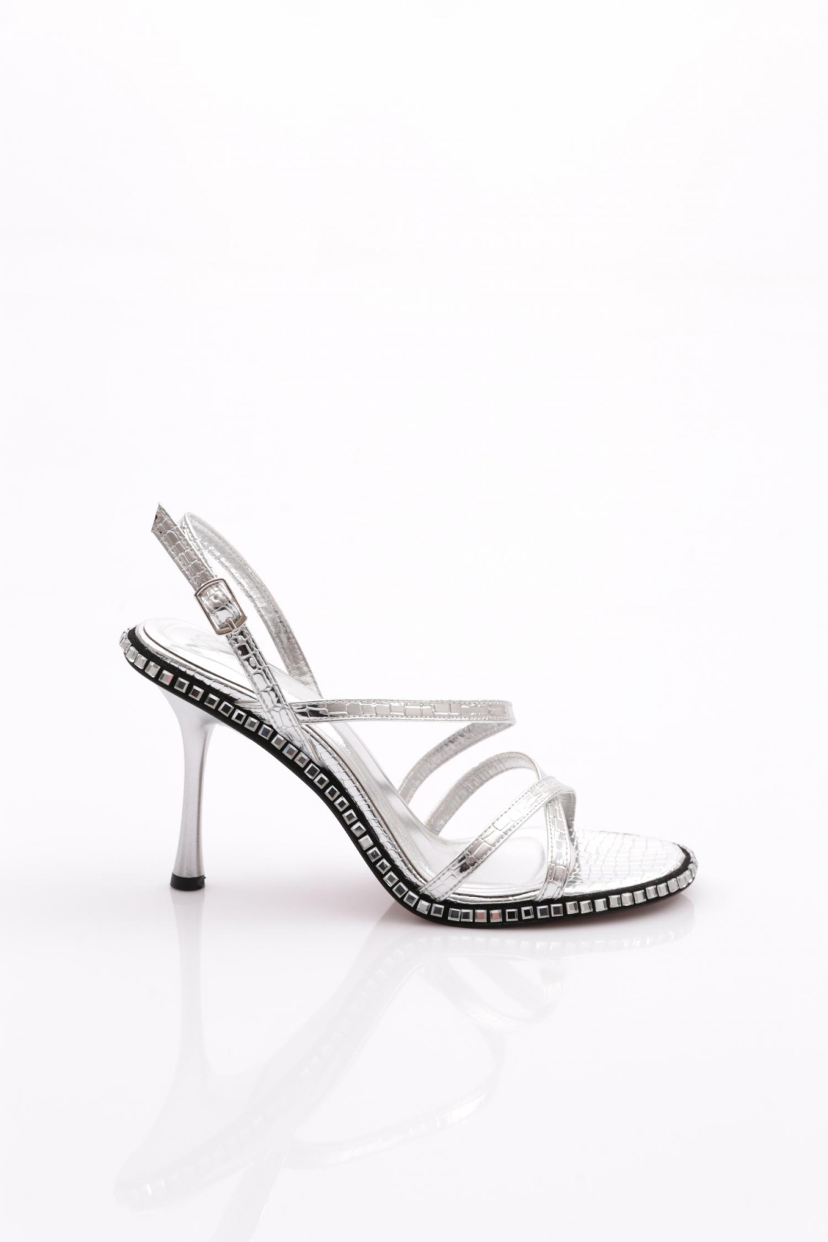 2432 Kadin Arkadan Bağlamali Topuklu Abiye Ayakkabi - Görsel 2