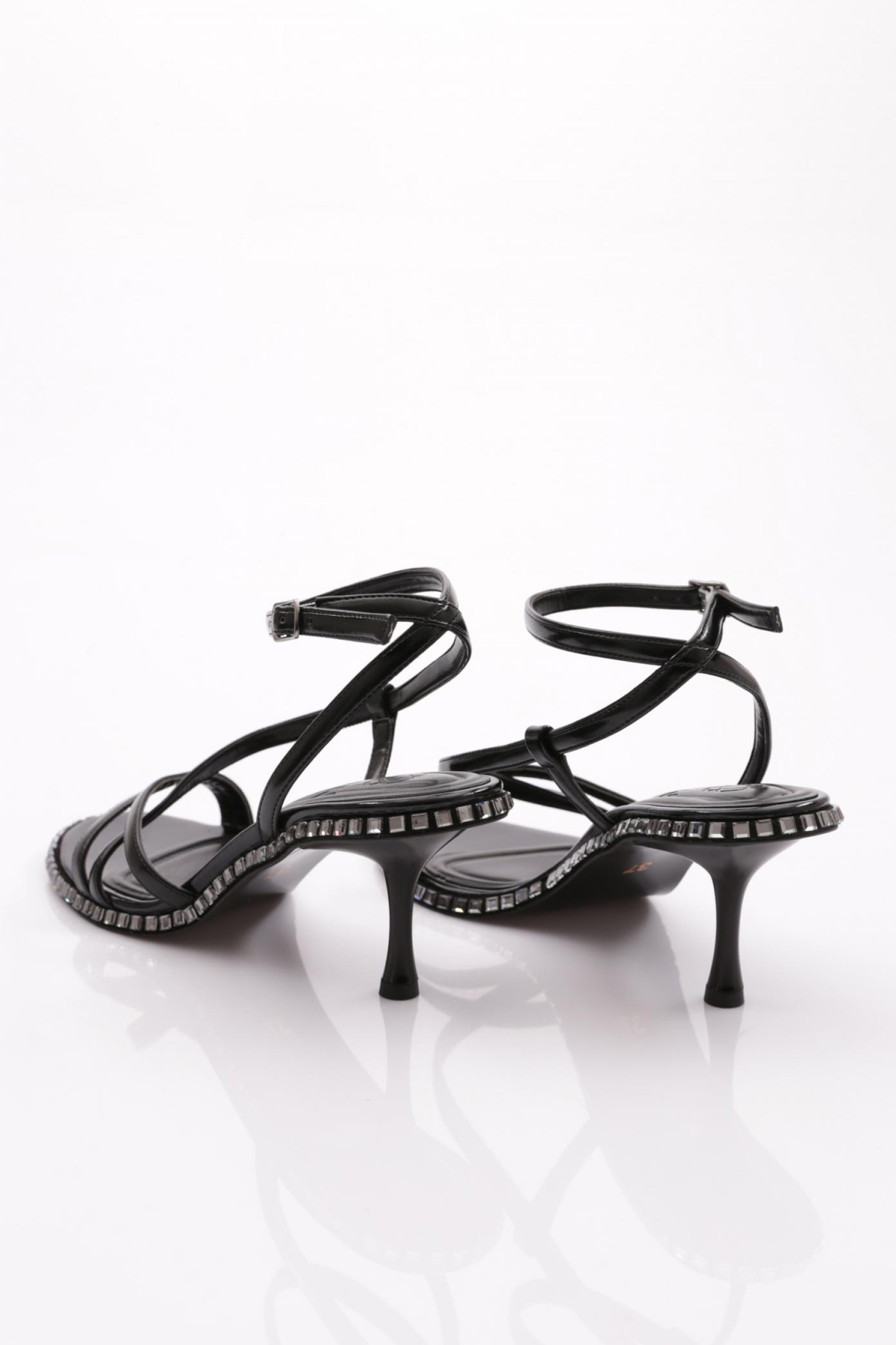 2418 Kadin Bilekten Bağlamali Topuklu Abiye Ayakkabi - Görsel 4