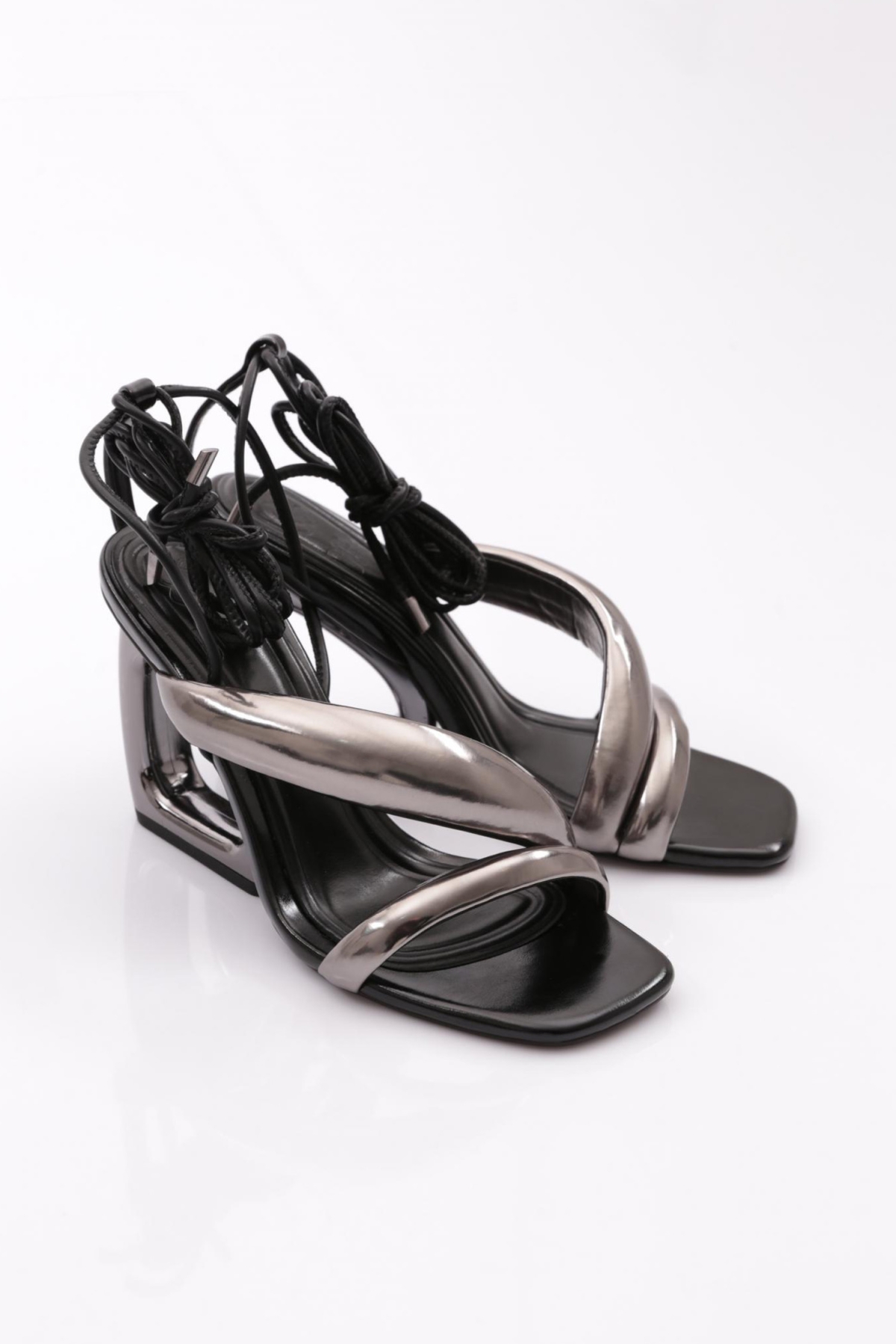 2442 Kadin Bileği İp Sarmali Topuklu Abiye Ayakkabi - Görsel 3