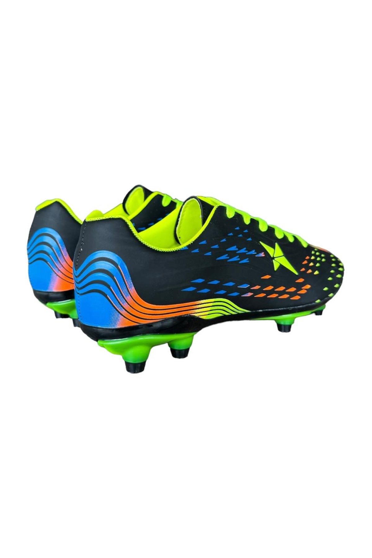 Erkek TPU Taban Halı Saha Krampon Futbol Ayakkabısı SİYAH - SARI - Görsel 4