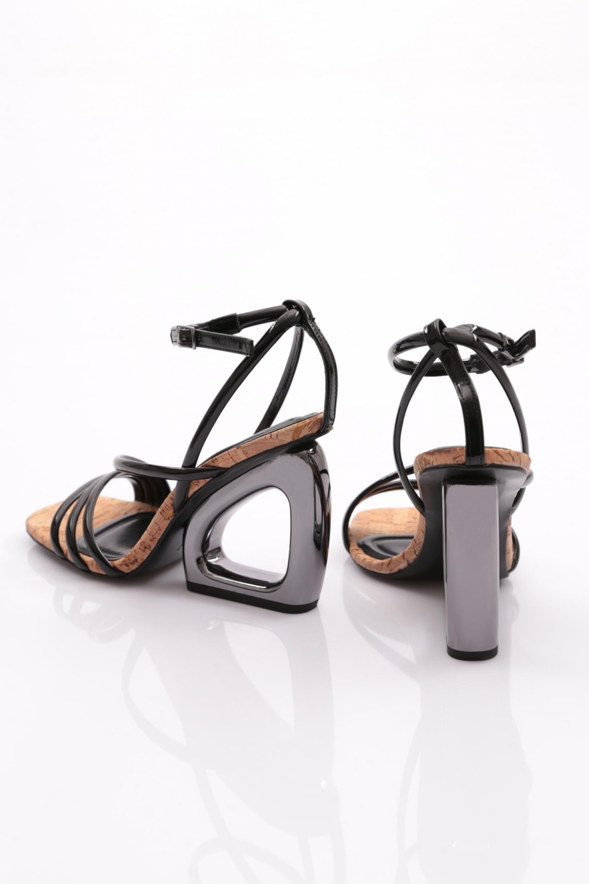 2428 Kadin Bilekten Sarmali Topuklu Abiye Ayakkabi - Görsel 4