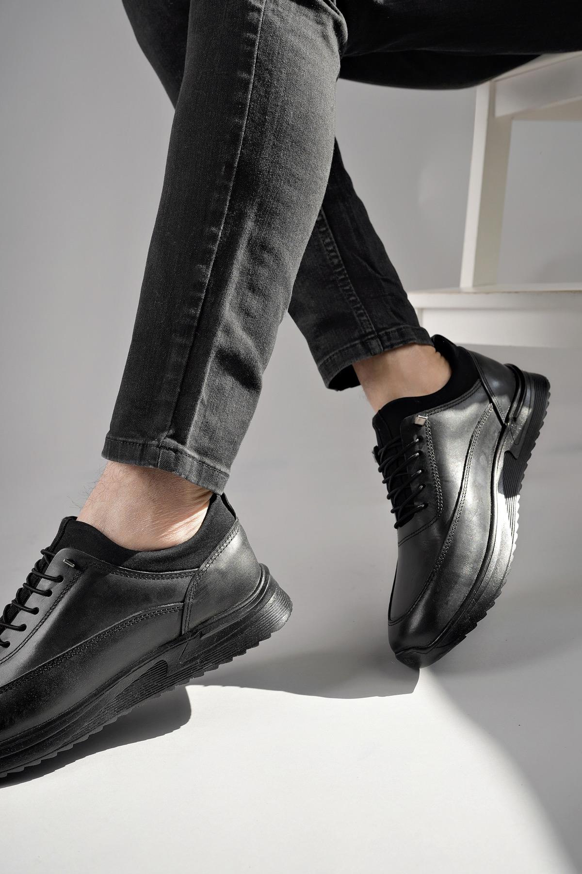 FREE Garantili Erkek Günlük Klasik Hakiki Deri Casual Rahat Ortopedik Ayakkabı - Görsel 3