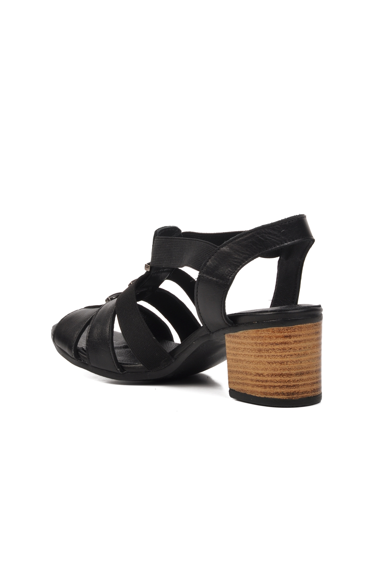 Venüs Siyah Venüs Hakiki Kadın Topuklu Sandalet