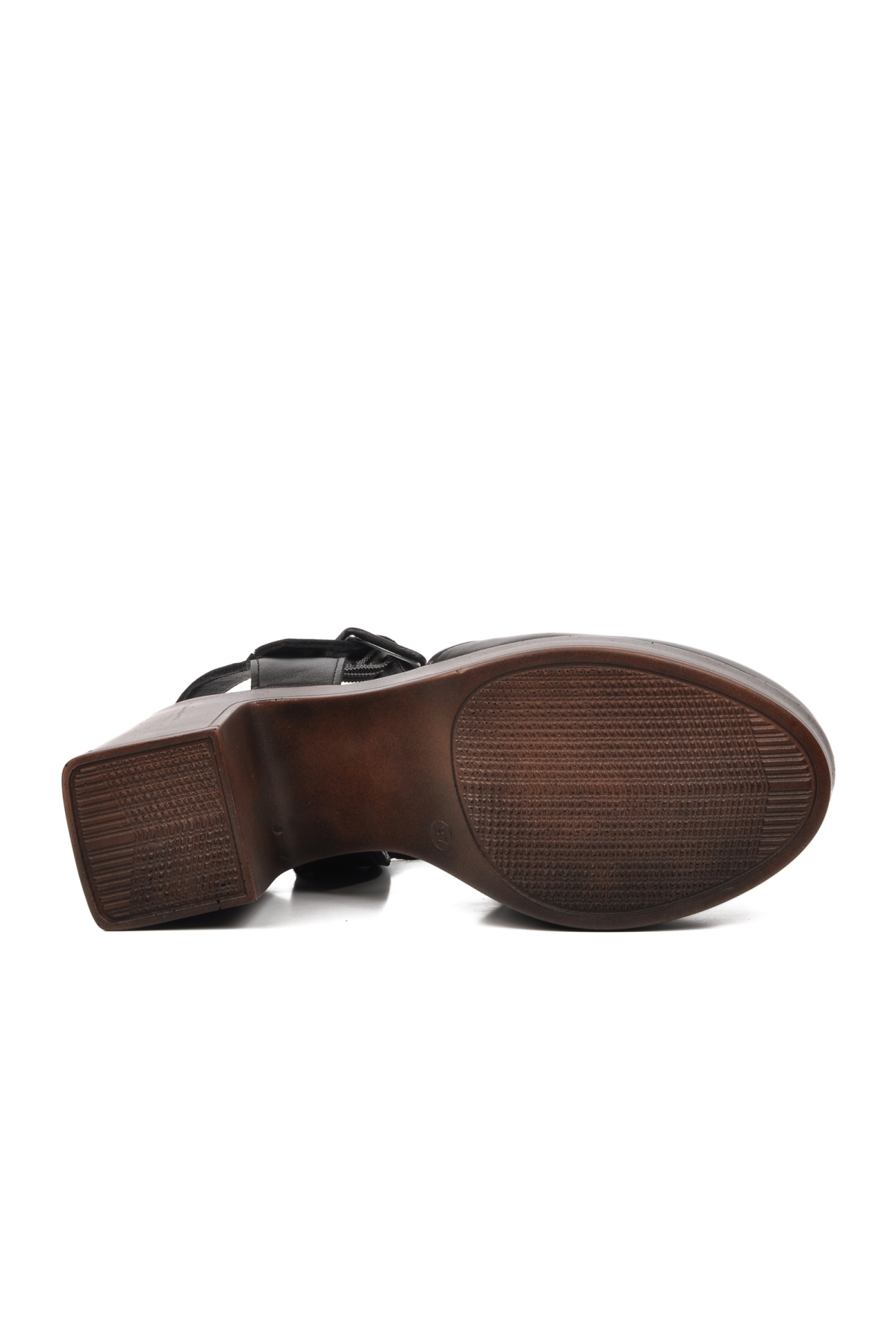 2217001Y Siyah Hakiki Deri Kadın Topuklu Ayakkabı - Görsel 6