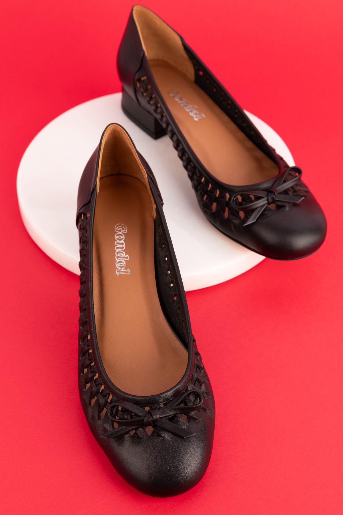 Gondol Kadın Hakiki Deri Günlük Kısa Topuklu Babet ss.2024 - Görsel 6