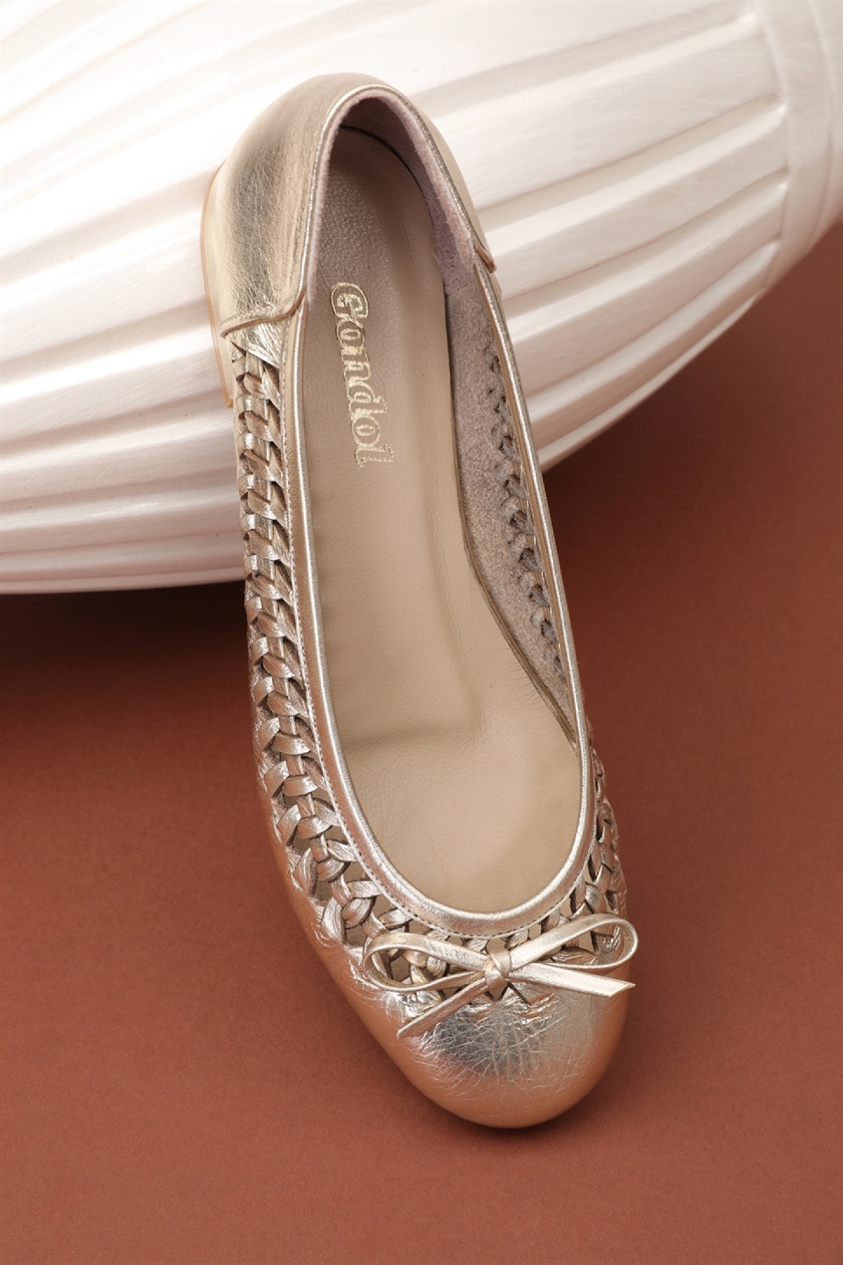 Gondol Kadın Hakiki Deri Günlük Kısa Topuklu Babet ss.2024 - Görsel 6