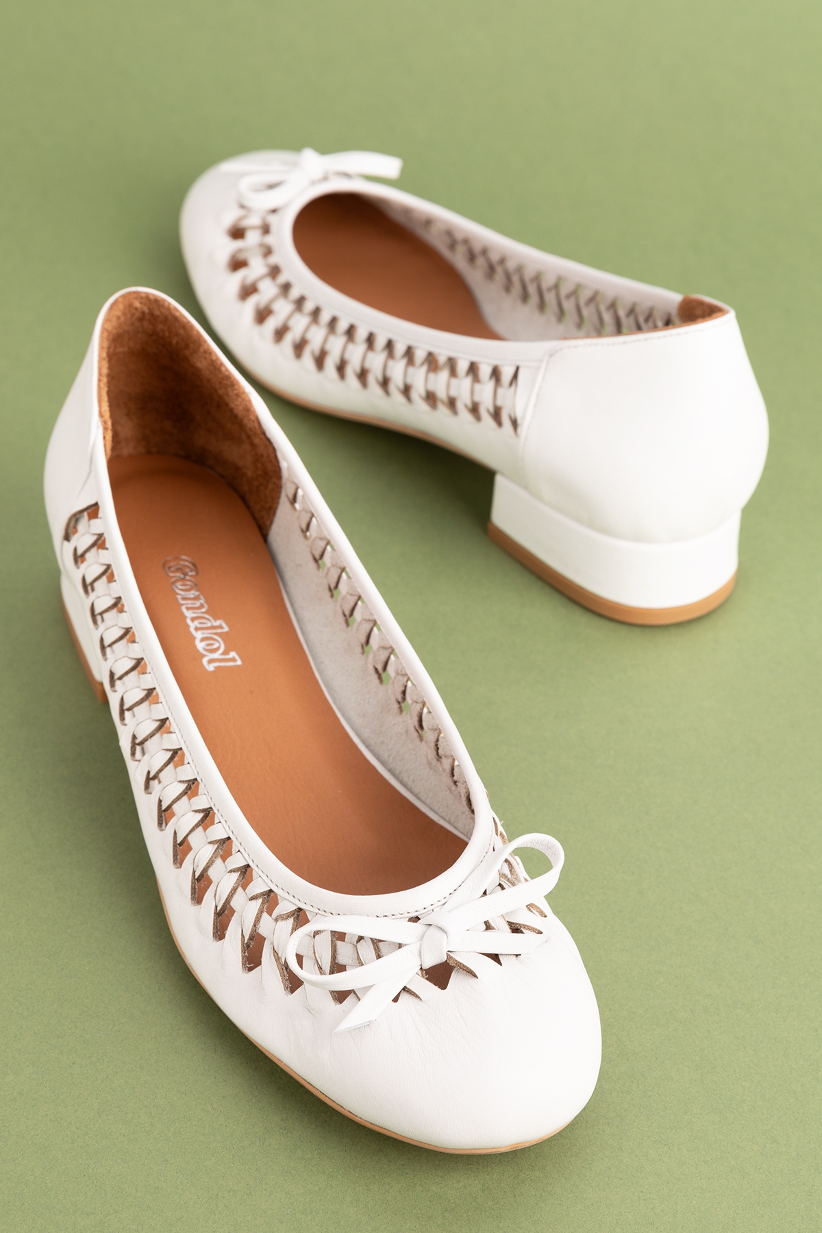 Gondol Kadın Hakiki Deri Günlük Kısa Topuklu Babet ss.2024 - Görsel 9