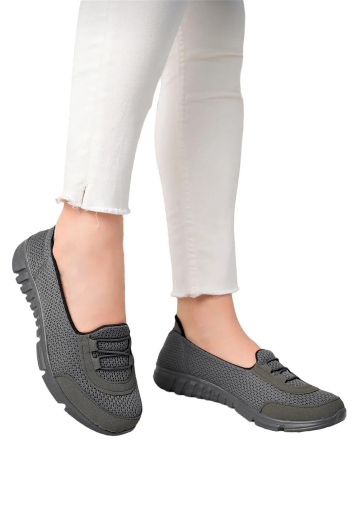Ortopedik Kadın Yürüyüş Ayakkabısı FÜME - Görsel 2
