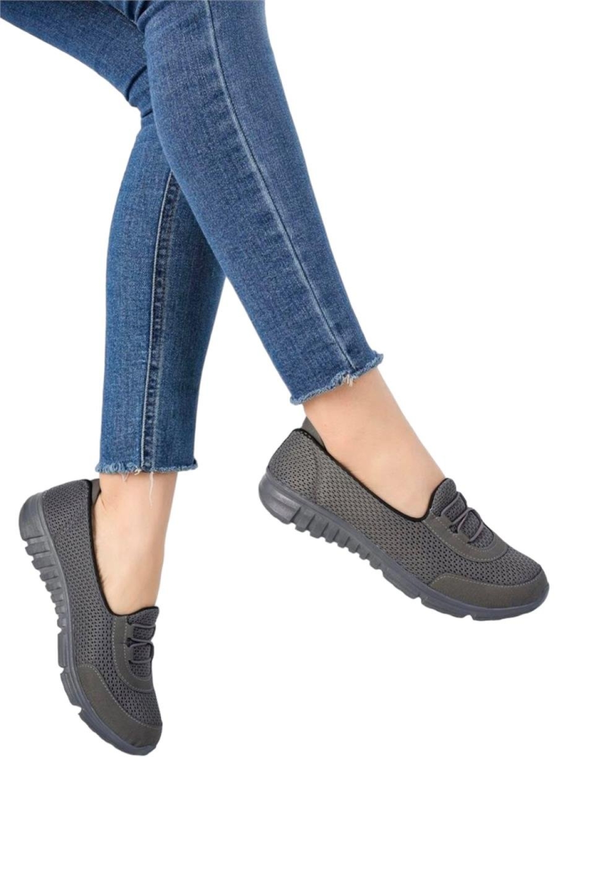 Ortopedik Kadın Yürüyüş Ayakkabısı FÜME - Görsel 5