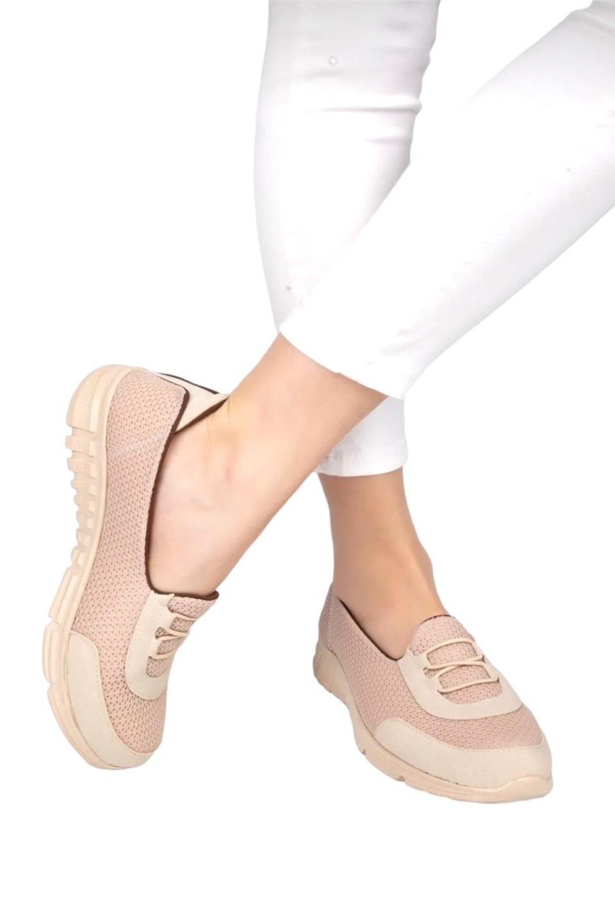 Ortopedik Kadın Yürüyüş Ayakkabısı BEJ - Görsel 4