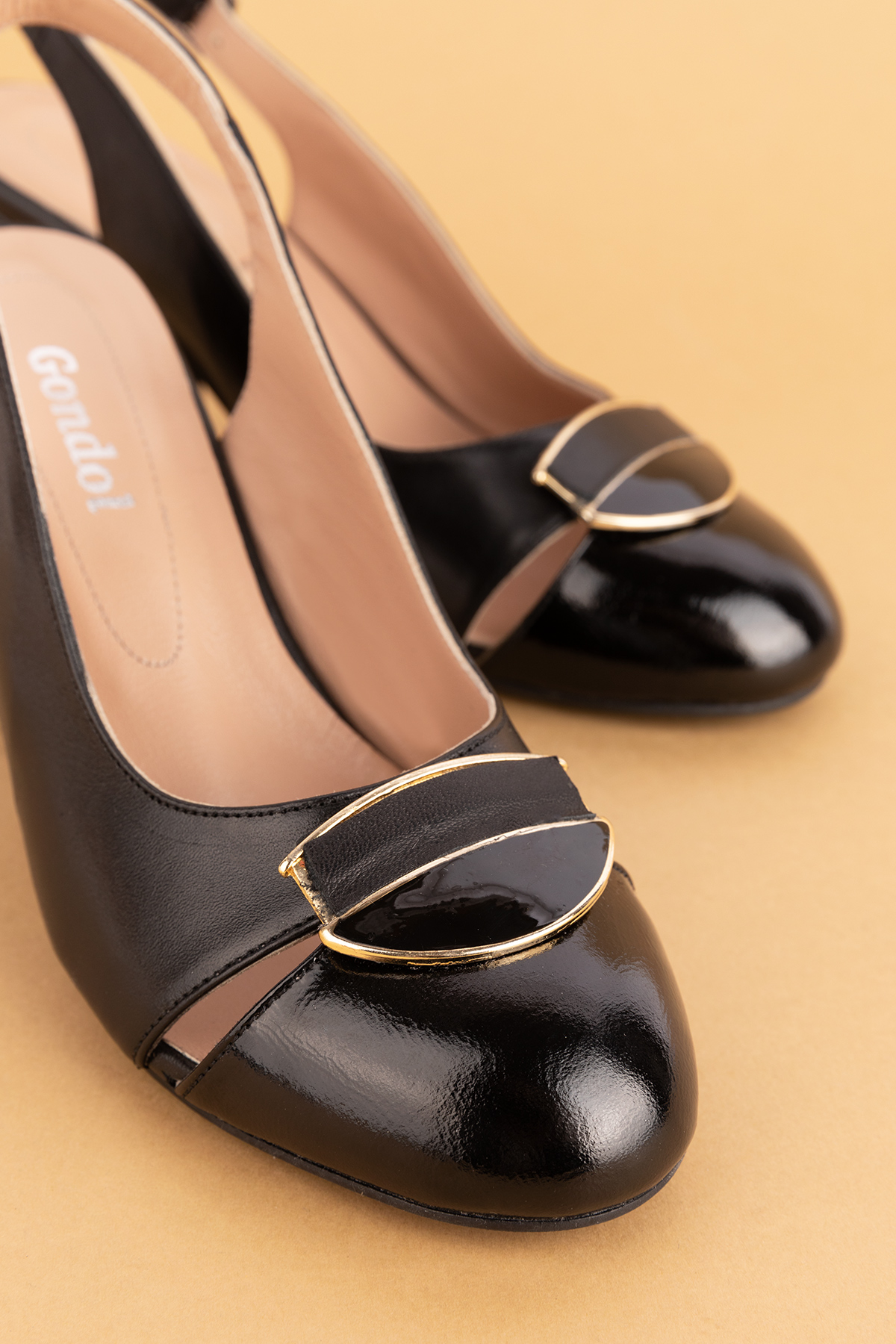 Gondol Hakiki Deri Toka Detaylı Şık Topuklu Ayakkabı ast.6725 - Görsel 5