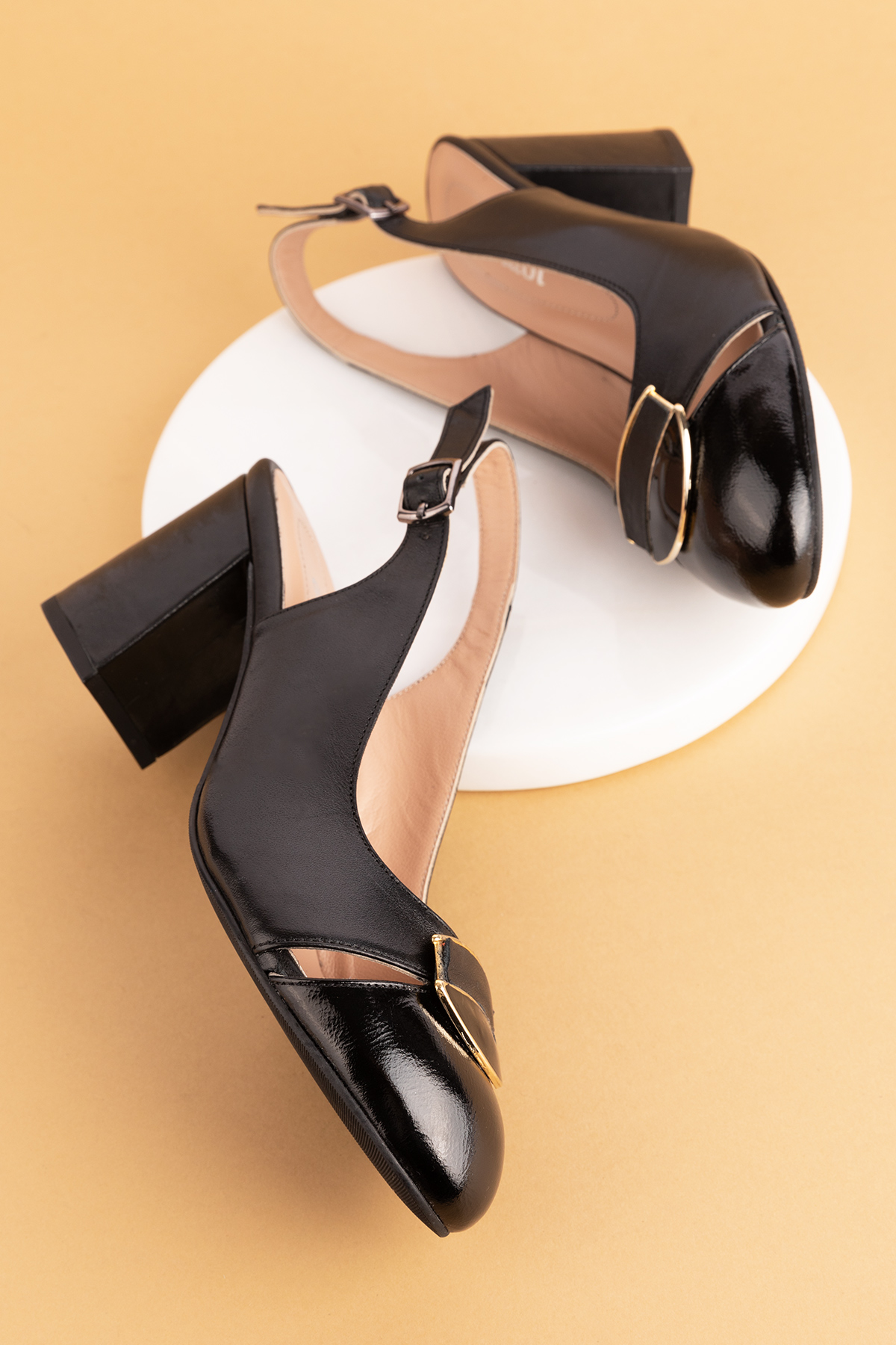 Gondol Hakiki Deri Toka Detaylı Şık Topuklu Ayakkabı ast.6725 - Görsel 7