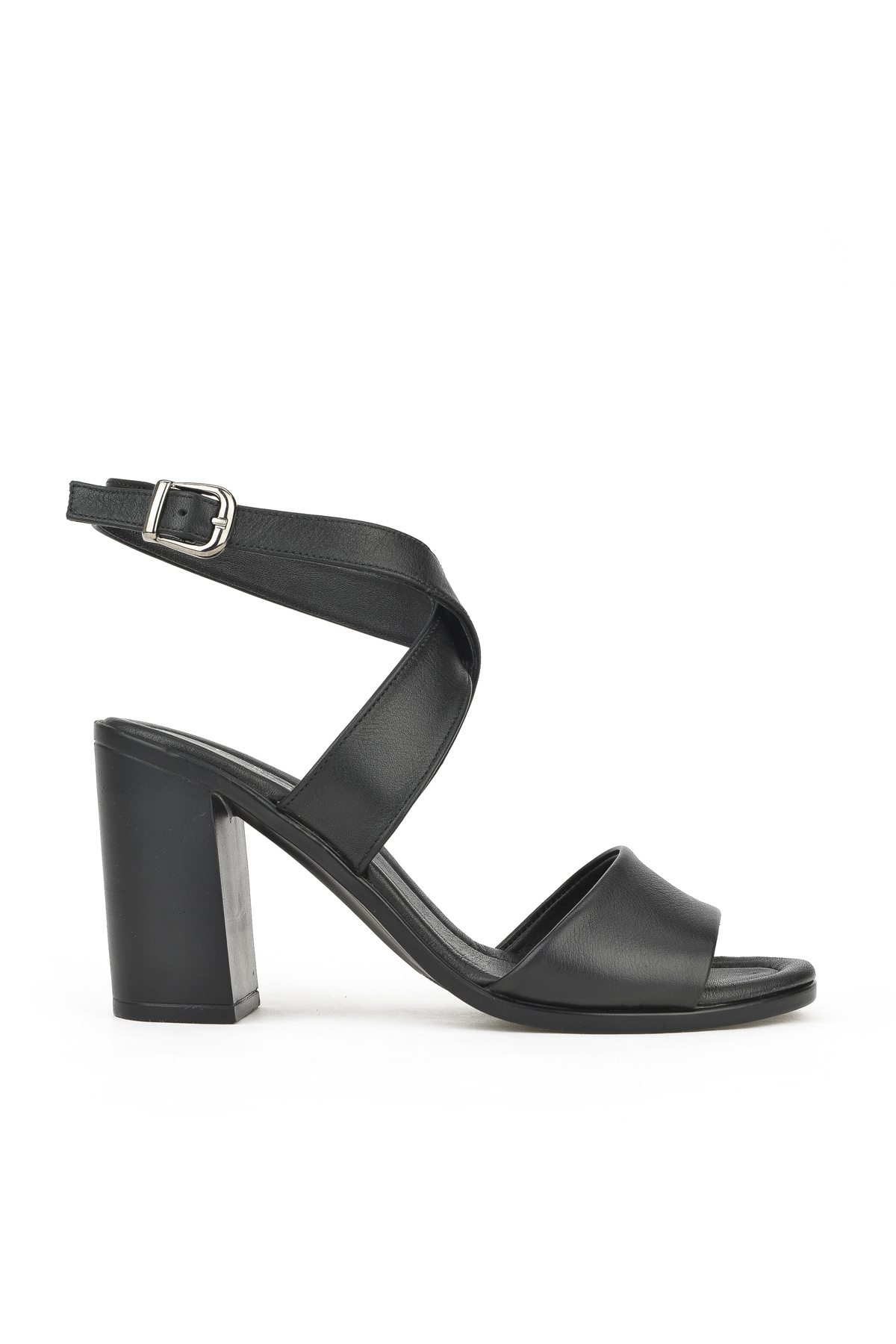 Kadın Hakiki Deri Topuklu Sandalet 1411020Z1708 Siyah - Görsel 2