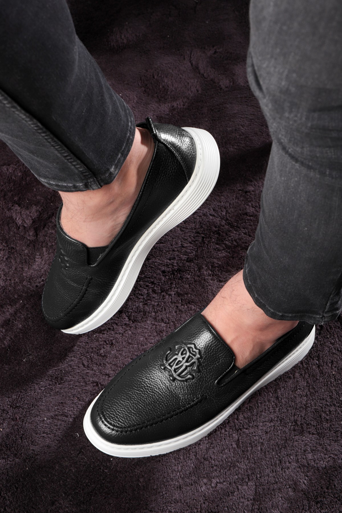 Stamped Hakiki Deri Erkek Günlük Ayakkabı, Loafer Ayakkabı, Hafif Ayakkabı - Görsel 2